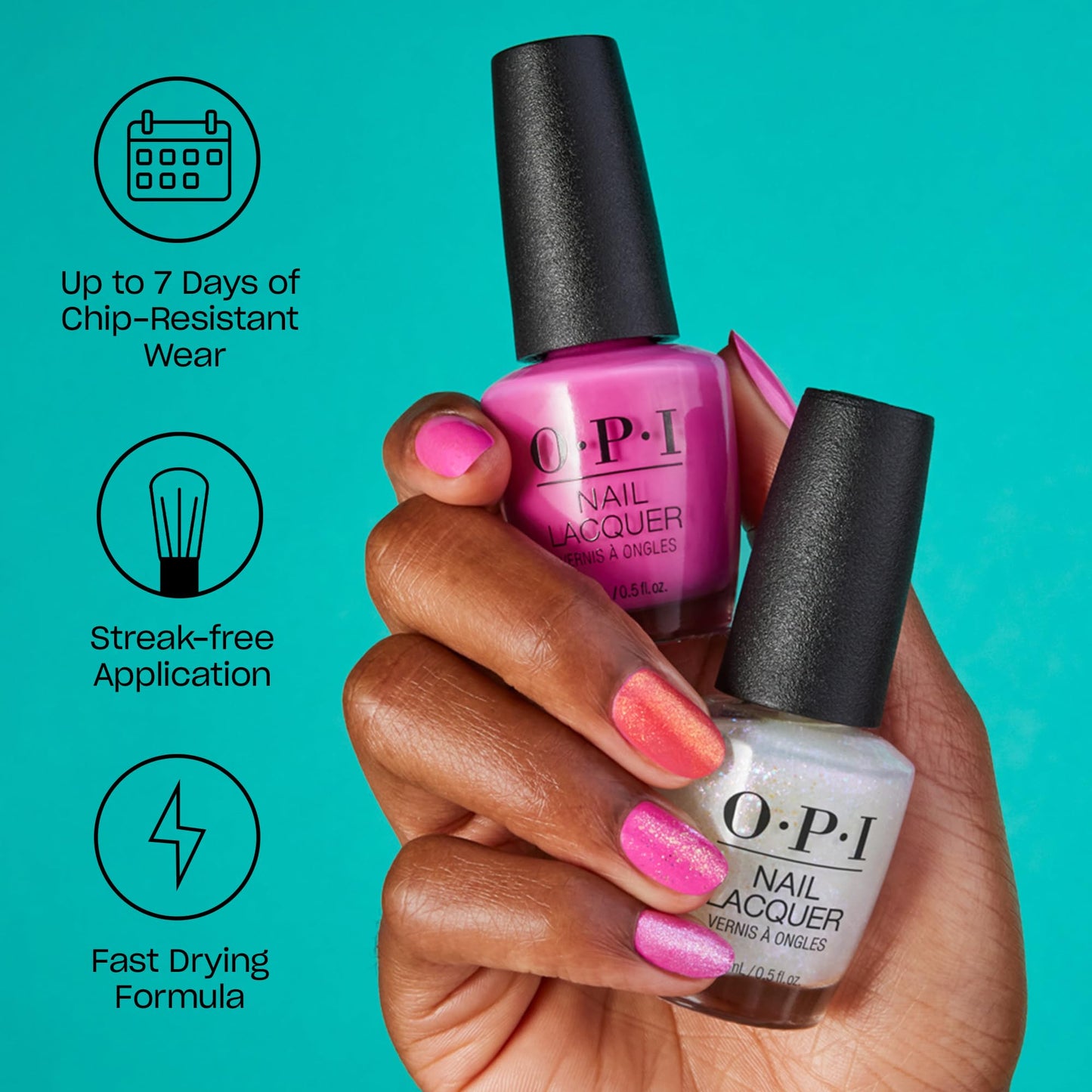 OPI Nail Lacquer Suga Cookie | Sheer Soft Purple Glitter Chip Resistant Nail Polish Your Way Collection