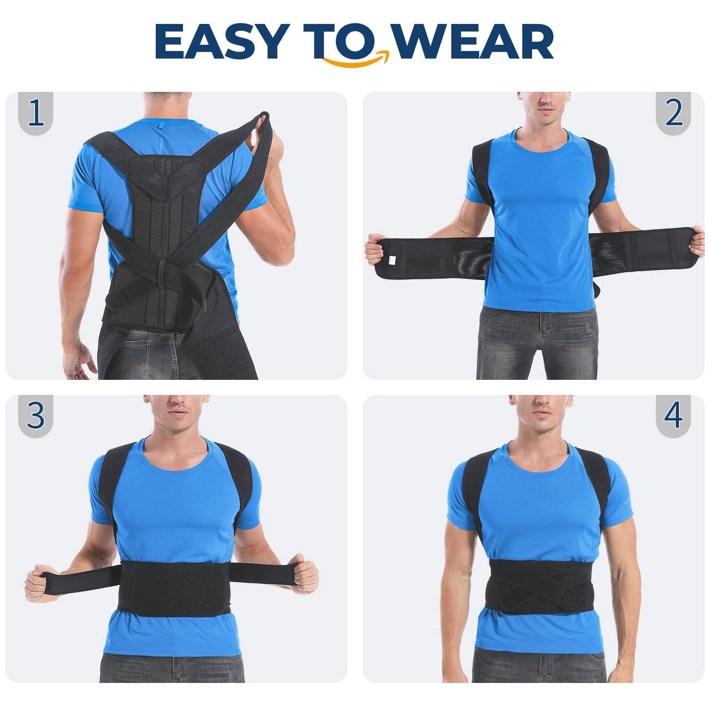 DIANMEI Back Brace Posture Corrector for Women and Men, Back Braces for Upper and Lower Back Pain Relief, Adjustable and Fully Back Support Improve Posture and Lumbar Support(XXL, 43"-49" Waist)