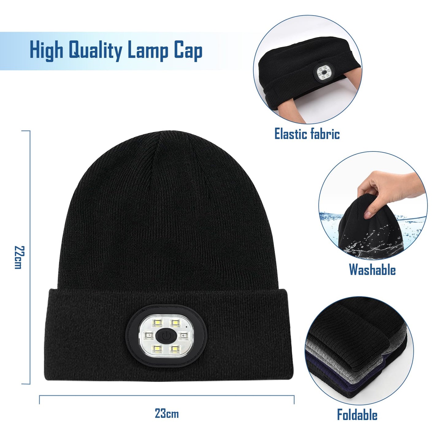 Stocking Stuffers for Adults Men Him, Led Beanie Hats for Men, Gifts for Men Dad Him, White Elephant Gifts for Adults, Mens Gifts for Christmas, Who Want Nothing, Cool Gadgets Stuff Tools for Men