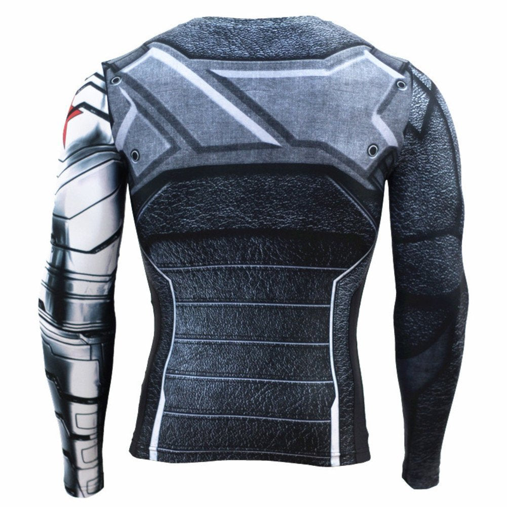 Cosfunmax Super Hero Compression Sports Shirt Men's Long Sleeve Fitness Tee Gym T-Shirt XL