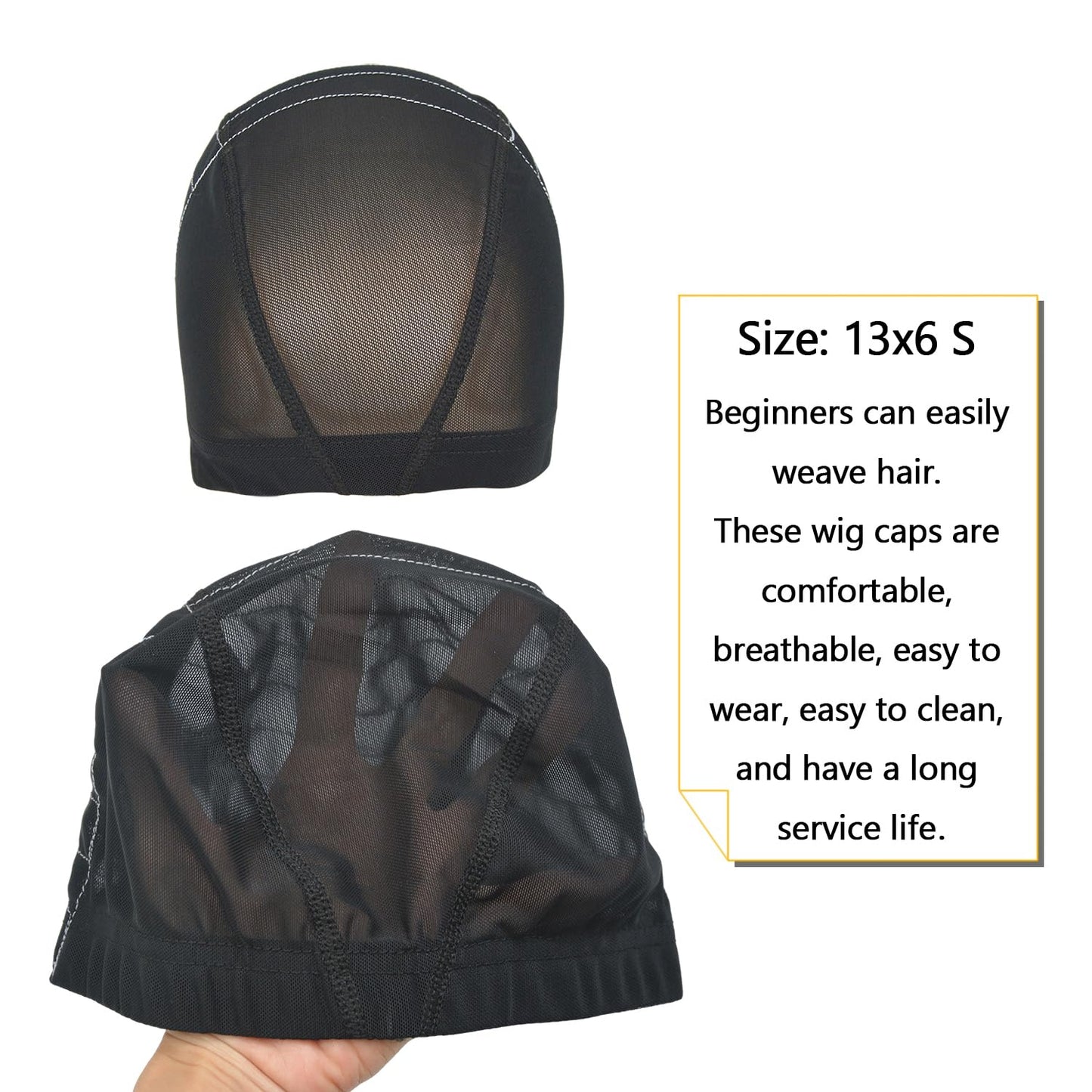 Mesh Dome Caps Wig Cap with Guideline Map for Wig Making Stretchable Wig Caps for Beginners Making Wigs (13x6 S)