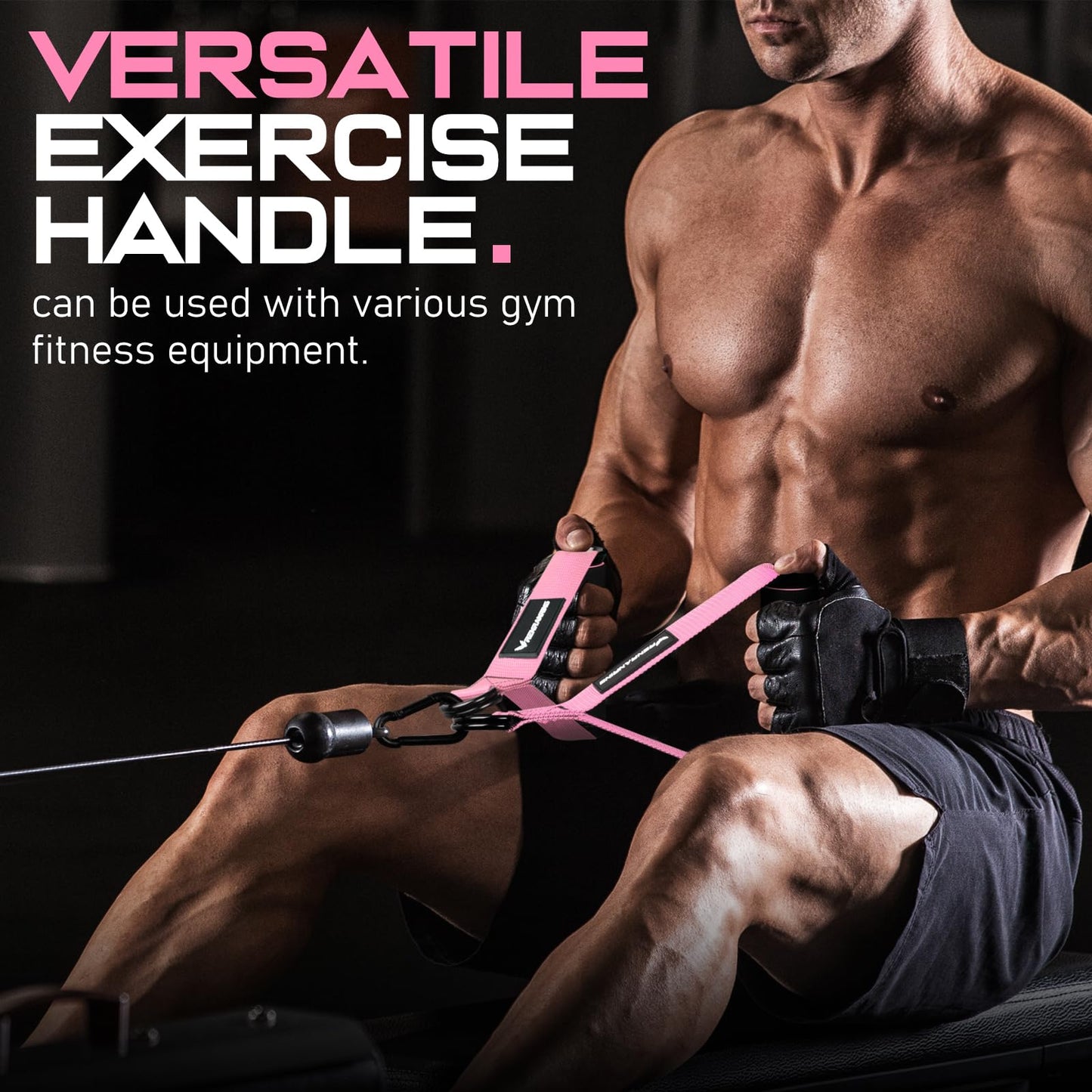 RENRANRING Gym Exercise Handles, Replacement Handle Attachments for Cable Machine Pulleys, Resistance Band and Strength Trainer, Pull Down Workout Accessories, Home Gym Add On Equipment