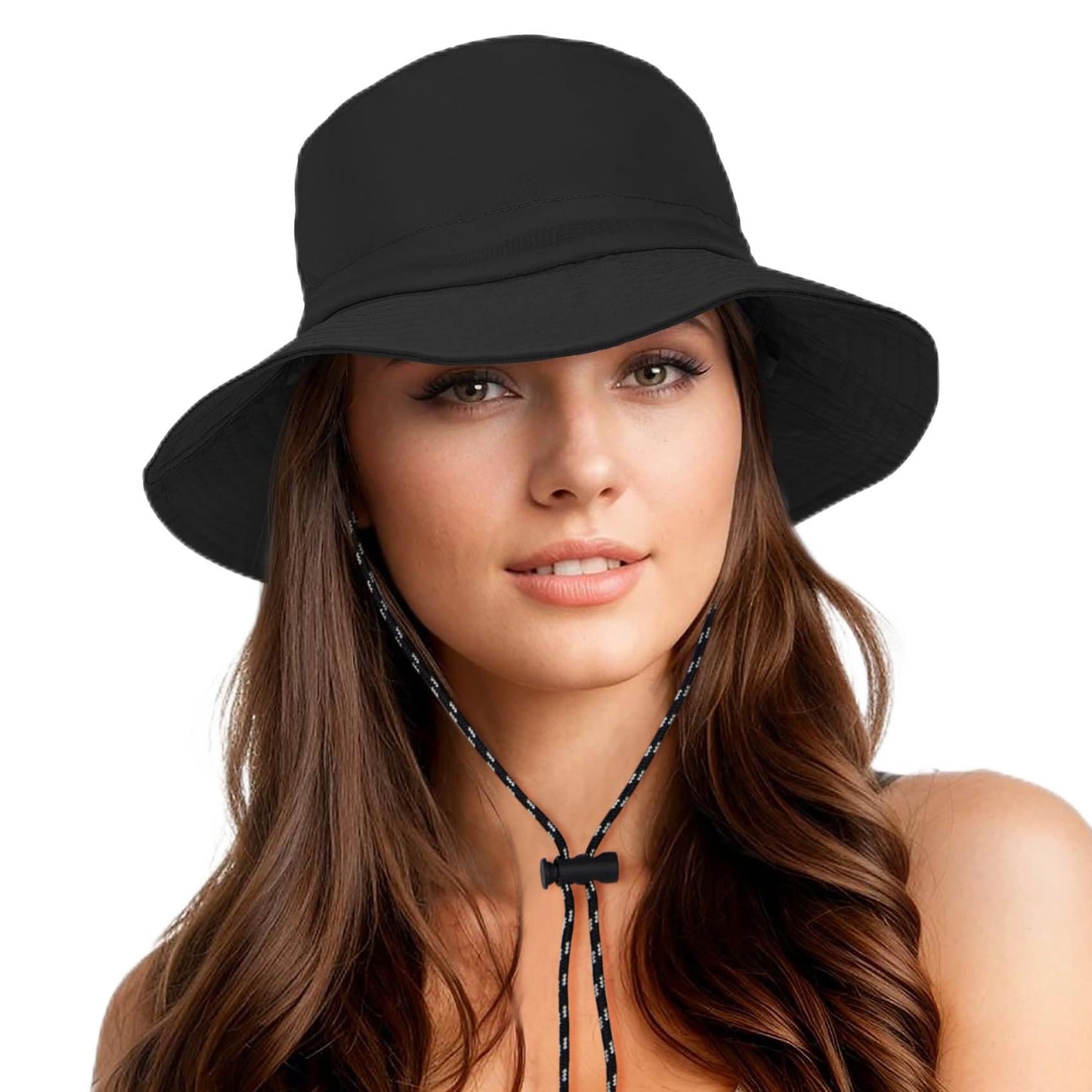 Durio Waterproof Bucket Hat for Women UPF 50+ Sun Hat UV Protection Packable Rain Hats for Women Lightweight Hiking Hat Black One Size