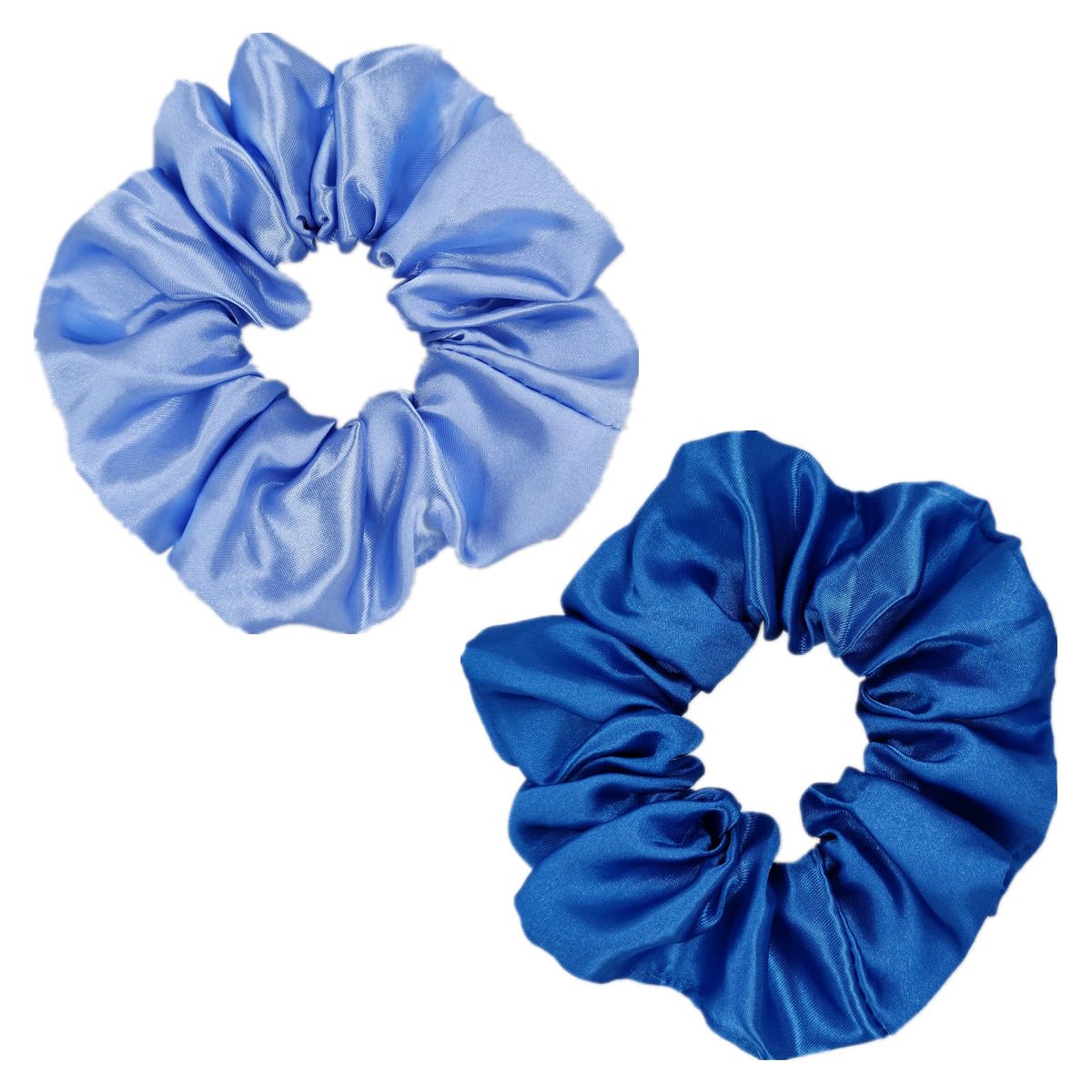Sufermoe 12 Pcs Satin Silk Hair Scrunchies, Assorted Blue, 4.5 Inch Hair Ties for Women Girls