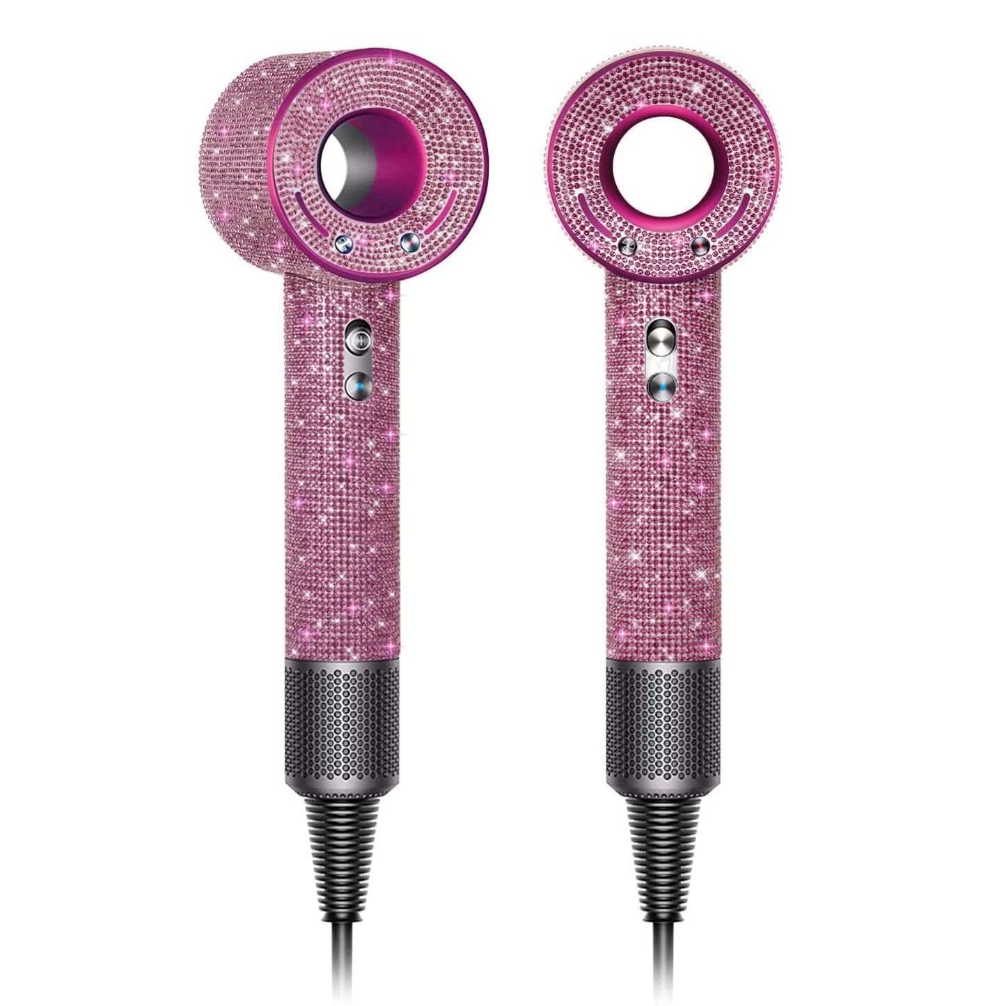 Rhinestones Case for Dyson Hair Dryer Anti-Scratch Shockproof Dust Proof Travel Protective Case Cover for Dyson Hair Dryer (Bling Purple)