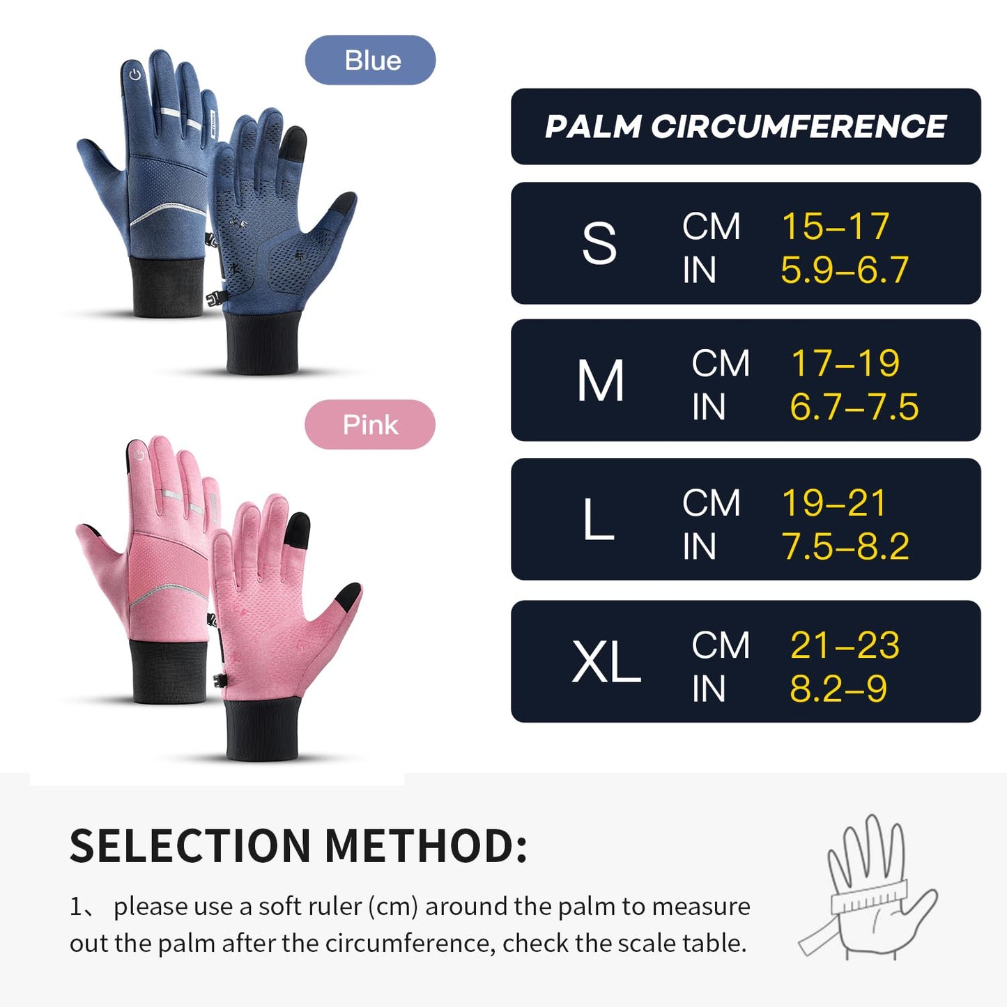 KynciLOR Womens Winter Gloves Mens Thermal Gloves with Touchscreen Fingers Anti-Slip Grip for Runing Working Texing Driving