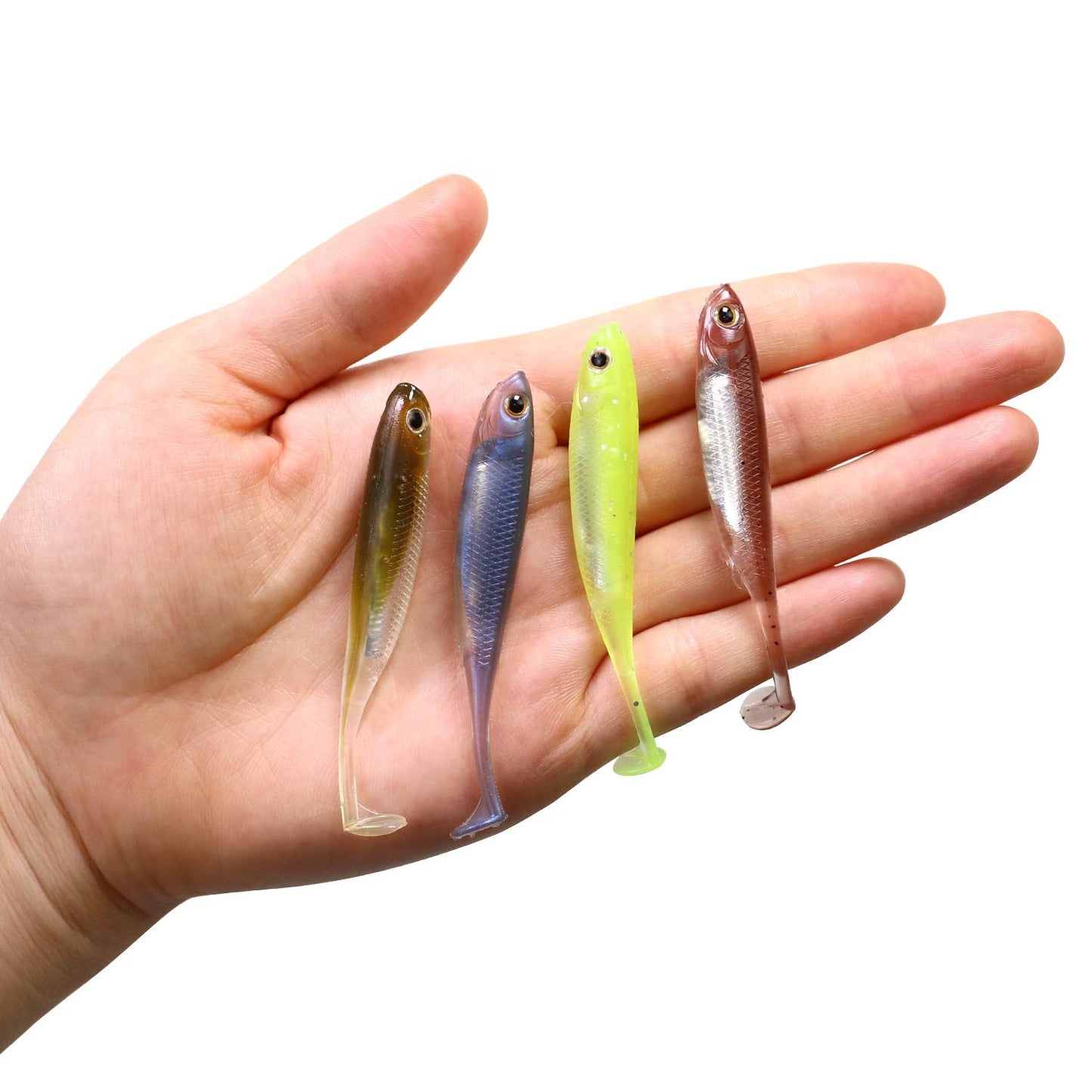 QualyQualy Paddle Tail Soft Lures Shad Lure Swimbaits Minnow Bait Paddle Tail Shad Bait for Pike Bass Trout Walleye Crappie (8#, 2.75in - 6Pcs)