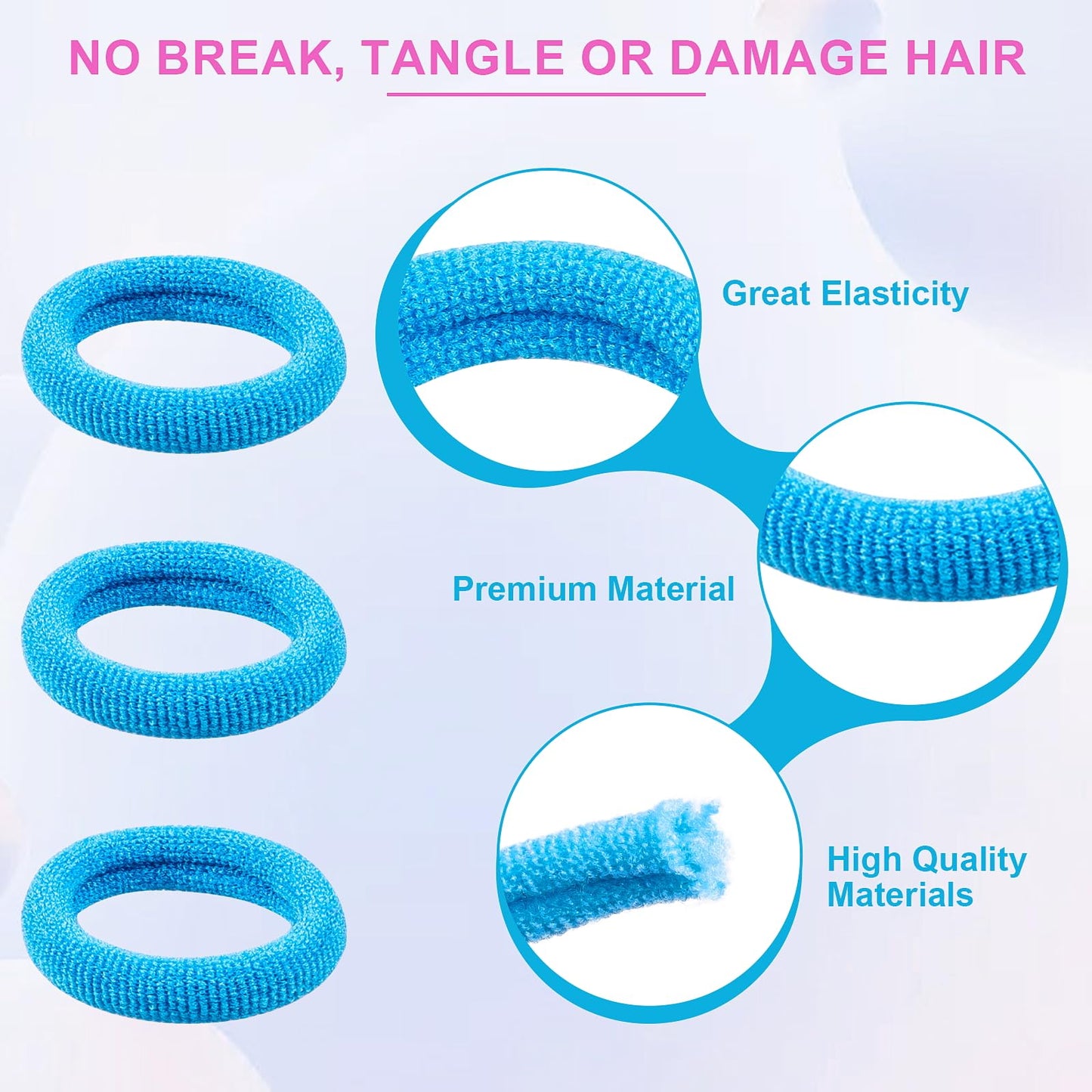 400 PCS Baby Hair Ties – No Damage Elastic Ponytail Holders, Soft Seamless Multicolor Hair Bands for Toddlers and Girls, Baby Hair Accessories (30 Colors)