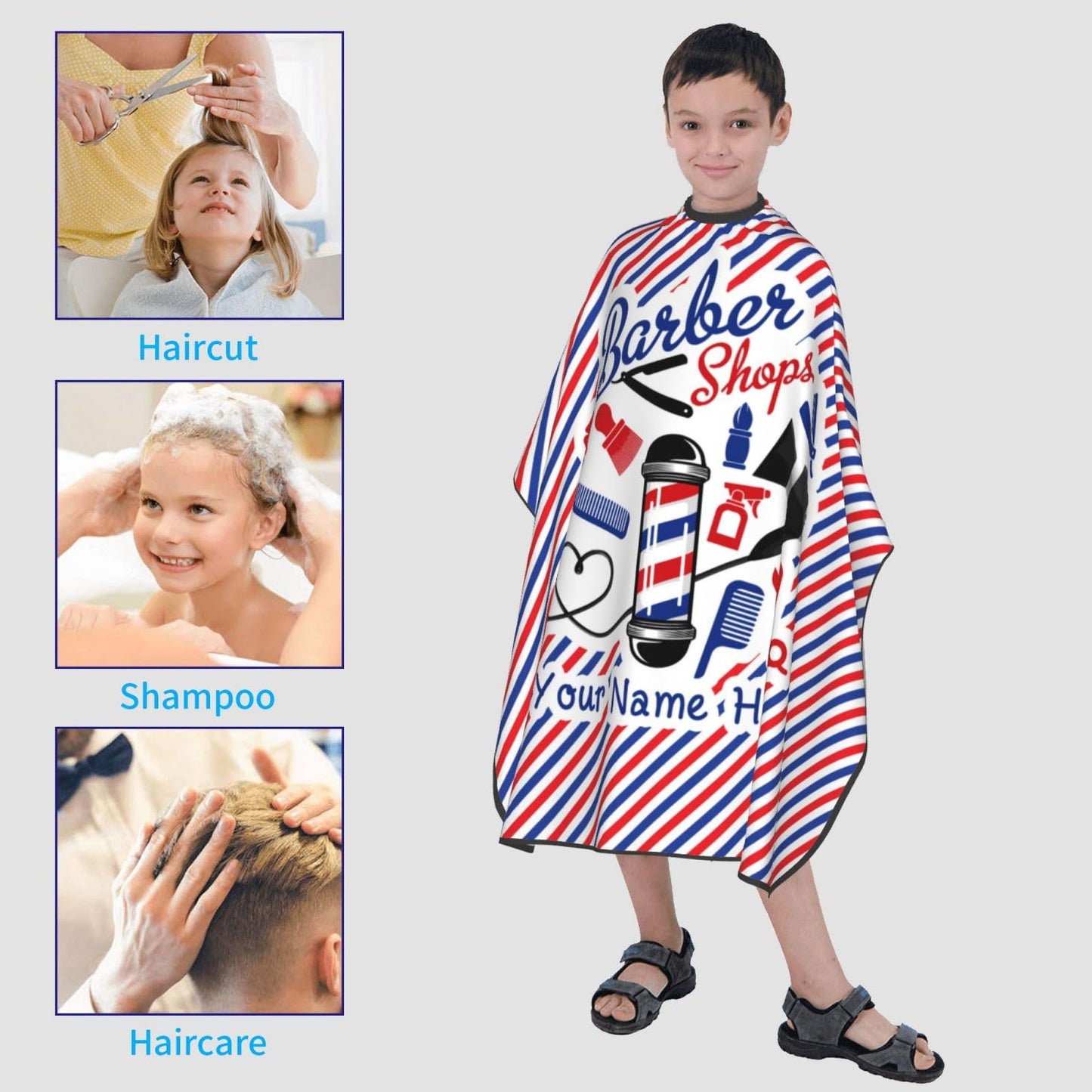 VANCIPO Custom Barber Aprons For Men Women Personalized Barbershop Apron With Pockets Customize Barber Aprons Cape Add Name Text