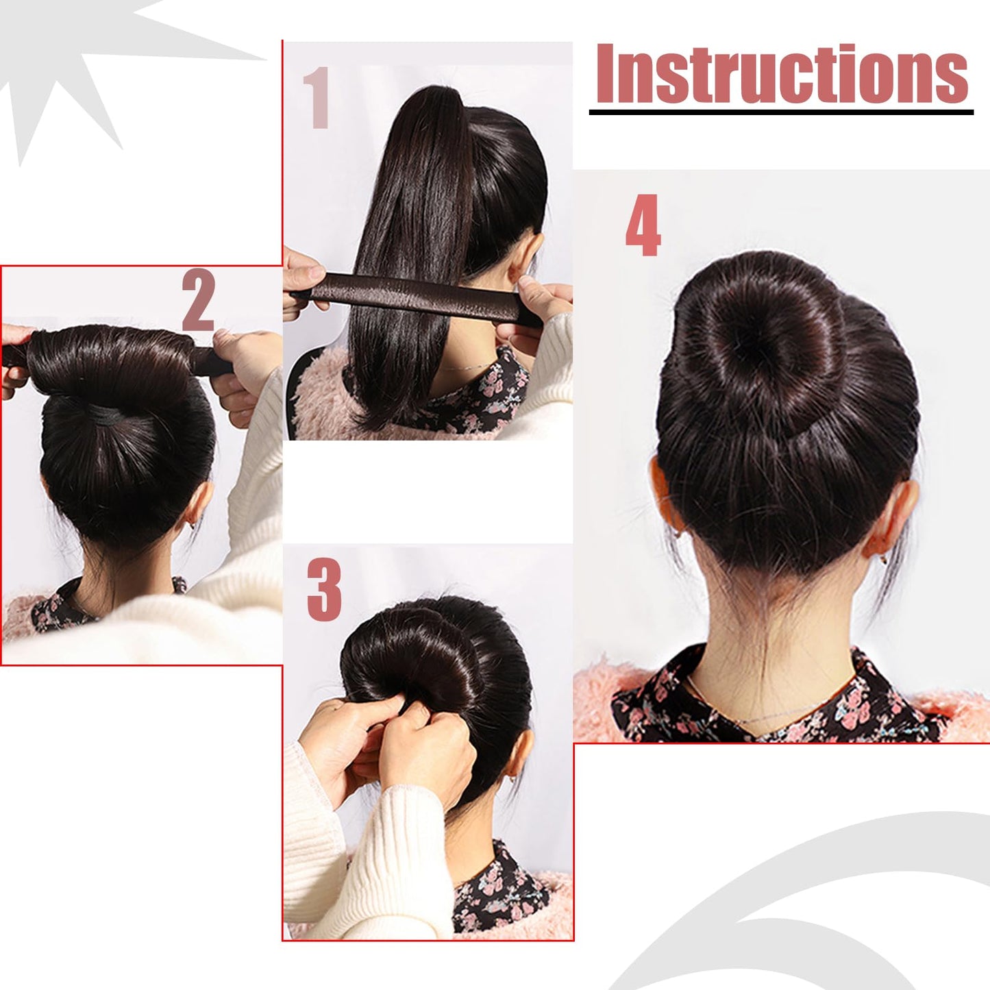 4 Pcs Magic Donut Hair Accessories - Ballet Bun Makers for Women and Kids (4 Blonde)