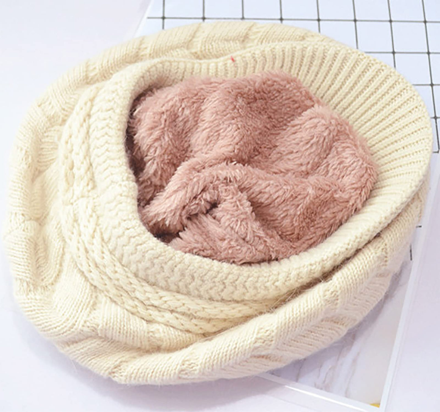 Lomodo 3 Pack Women Winter Warm Knit Hat Wool Snow Ski Caps with Visor Slouchy Beanie Cap Slouchy Beanie Cap