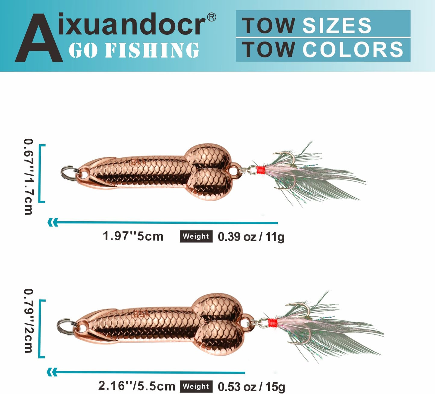 Bass Fishing Lure, Fishing Spoons, Topwater Fishing Lures with Trebles Hooks, Trout Fishing Lures, Fishing Tackle for Freshwater and Saltwater