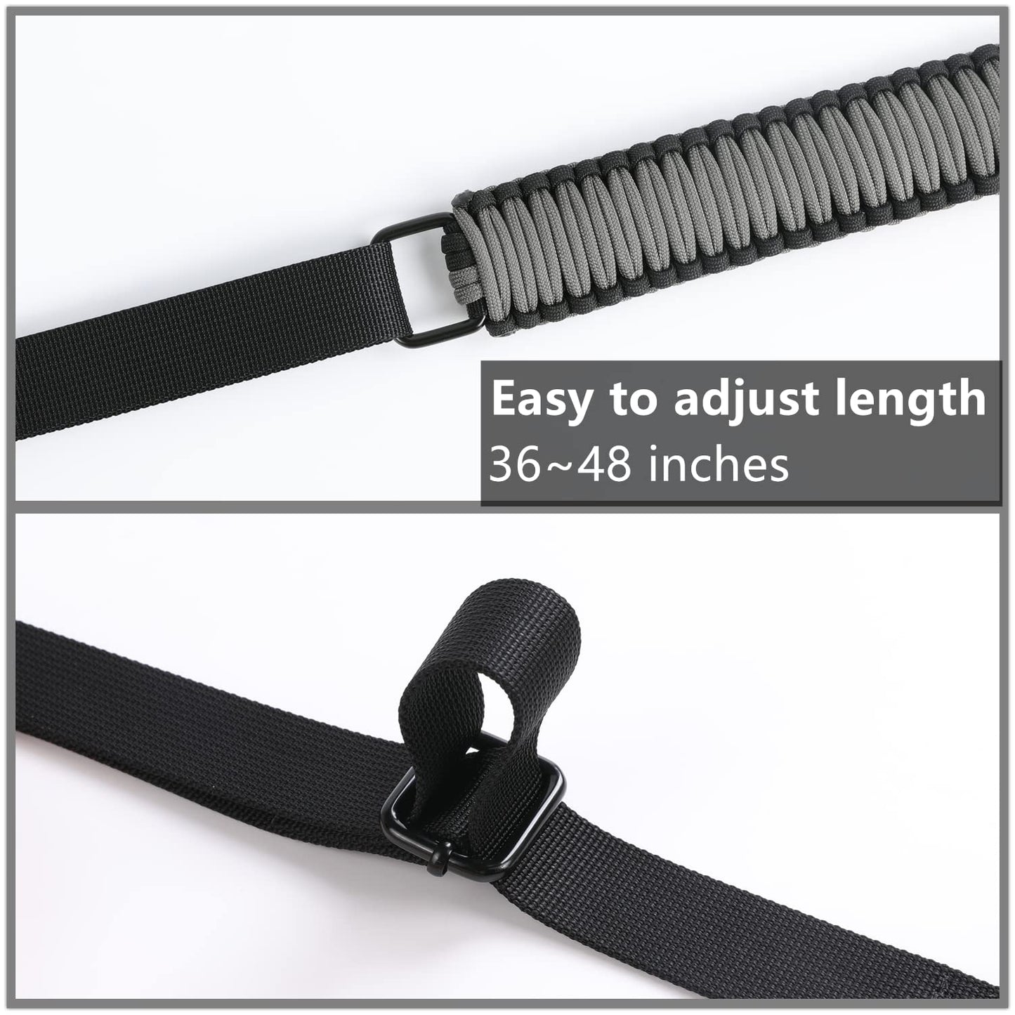 VVAAGG Two-Point Paracord Rifle Sling with Swivels, 2 Point Gun Sling with Quick Adjustable Length Gun Strap