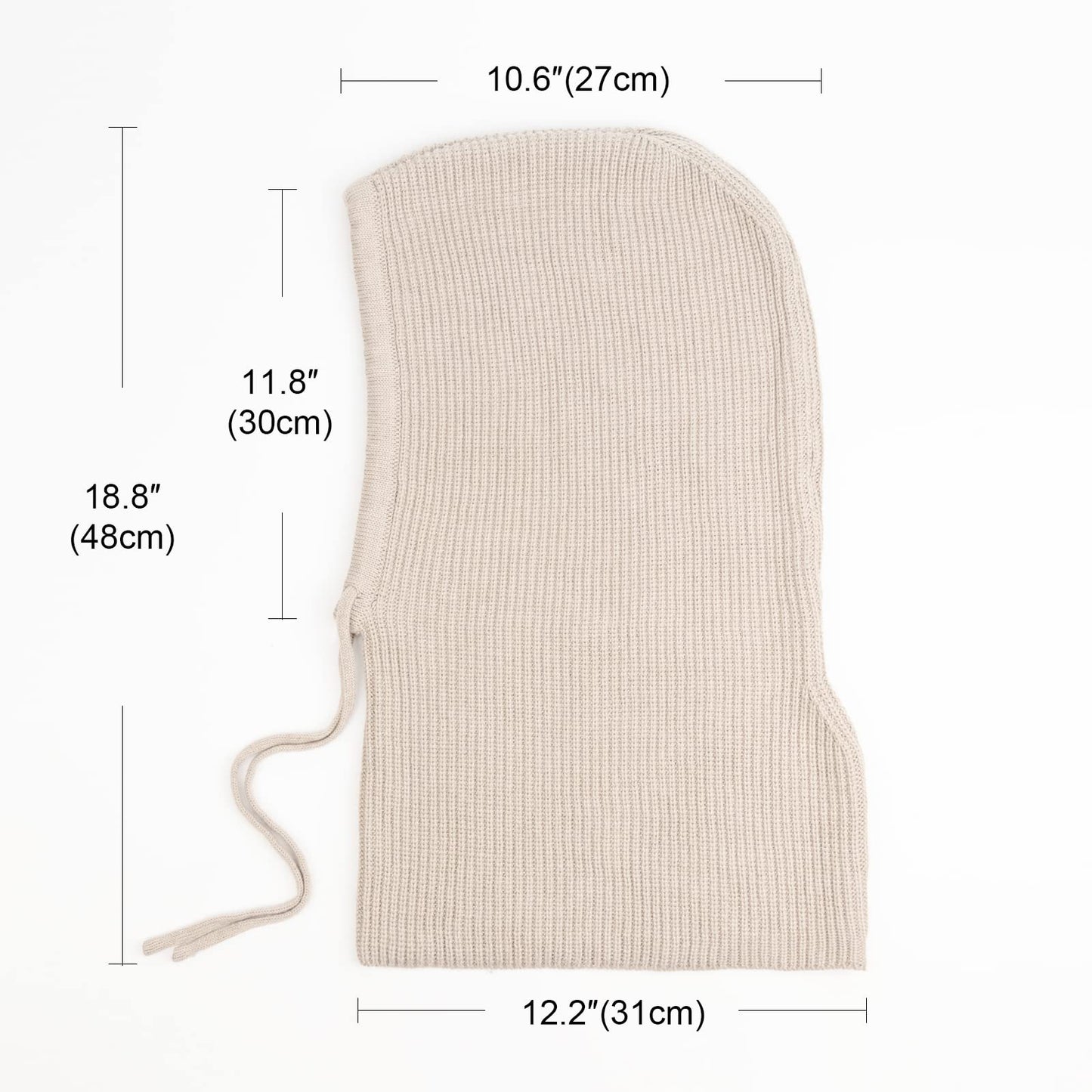 Hooded Scarf Hat Knit Balaclava Women Beanie Skull Cap with Drawstring Warm Winter Hats for Women Men Outdoor Sports