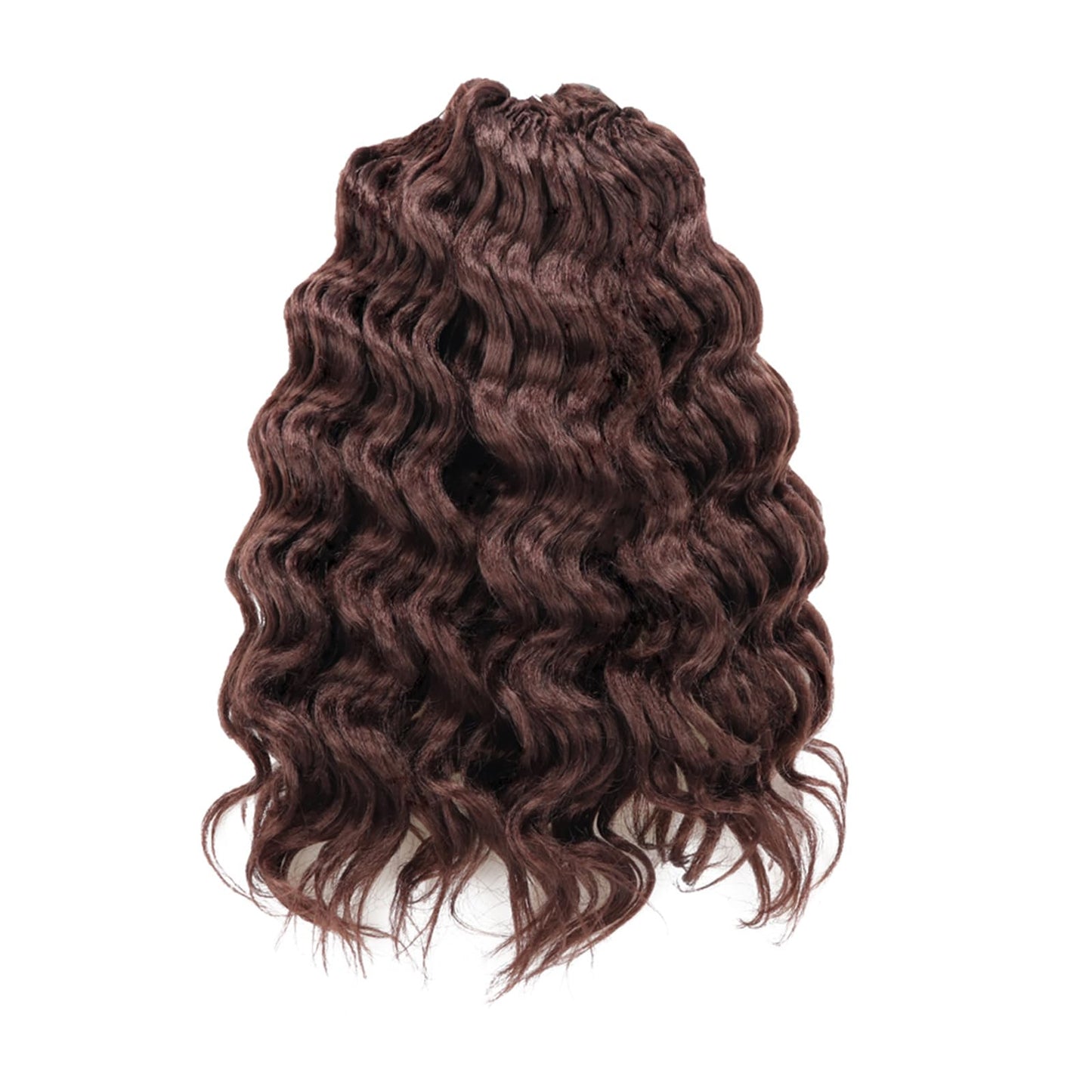 ToyoTree Ocean Wave Crochet Hair - 9 Inch 8 Packs Wine Red Short Curly Deep Wave Crochet Hair, Synthetic Ocean Wave Braiding Hair Extensions (9 Inch,99J-8P)