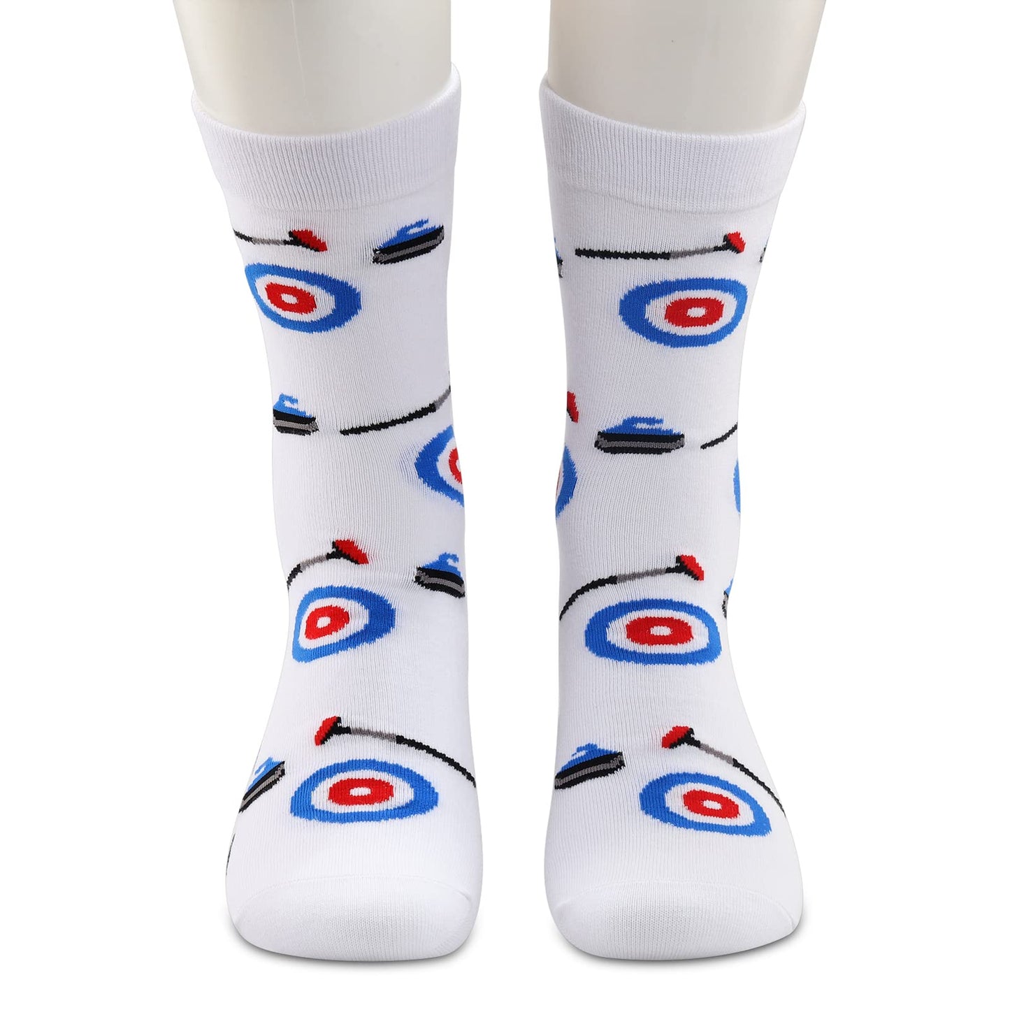 ZJXHPO Winter Sport Curling Crew Sock I’d Rather Be Playing Curling Novelty Sock Curling Coach Player Fan Lover Gift (Curling sock)
