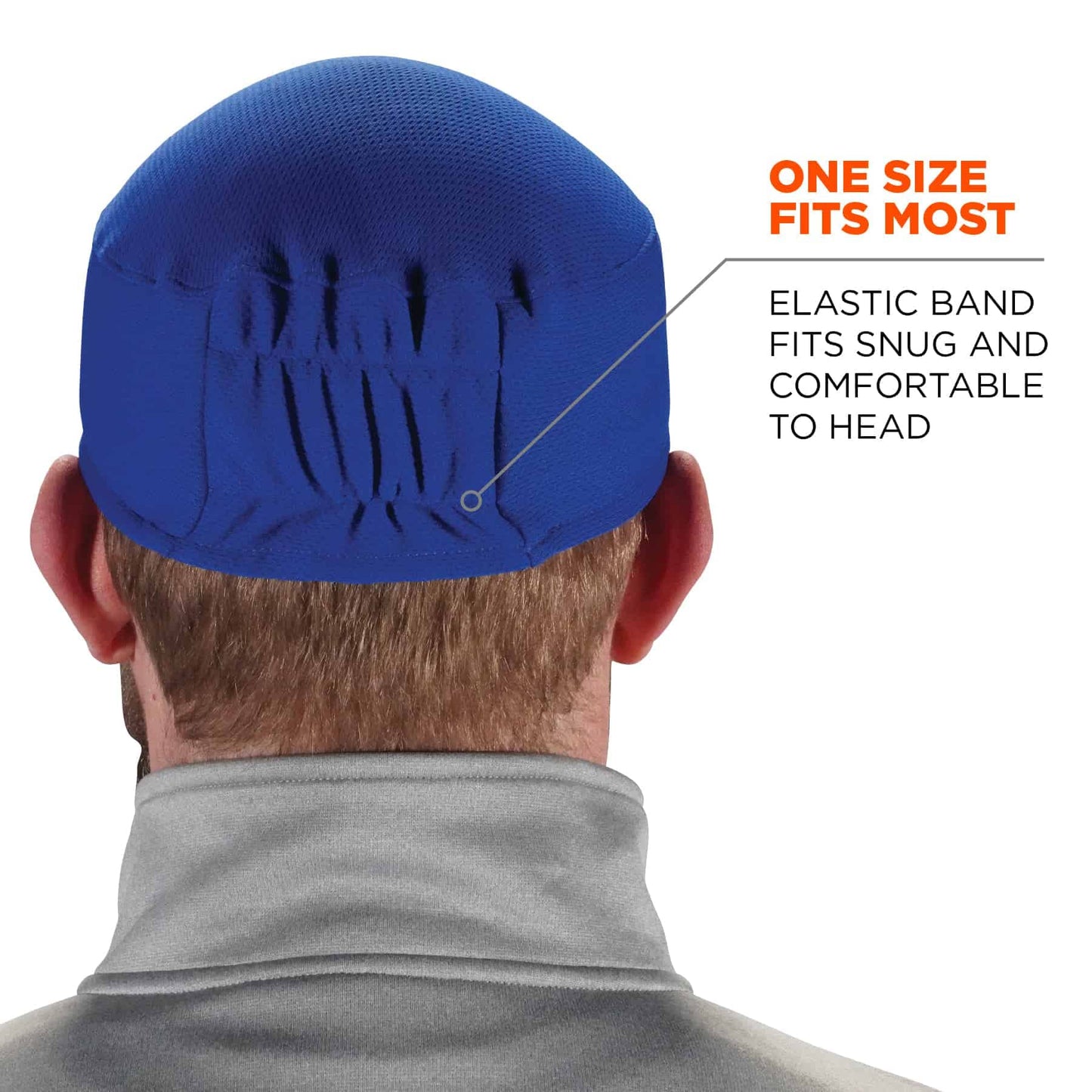 Ergodyne Chill Its 6630 Skull Cap, Lined with Terry Cloth Sweatband, Sweat Wicking, Blue