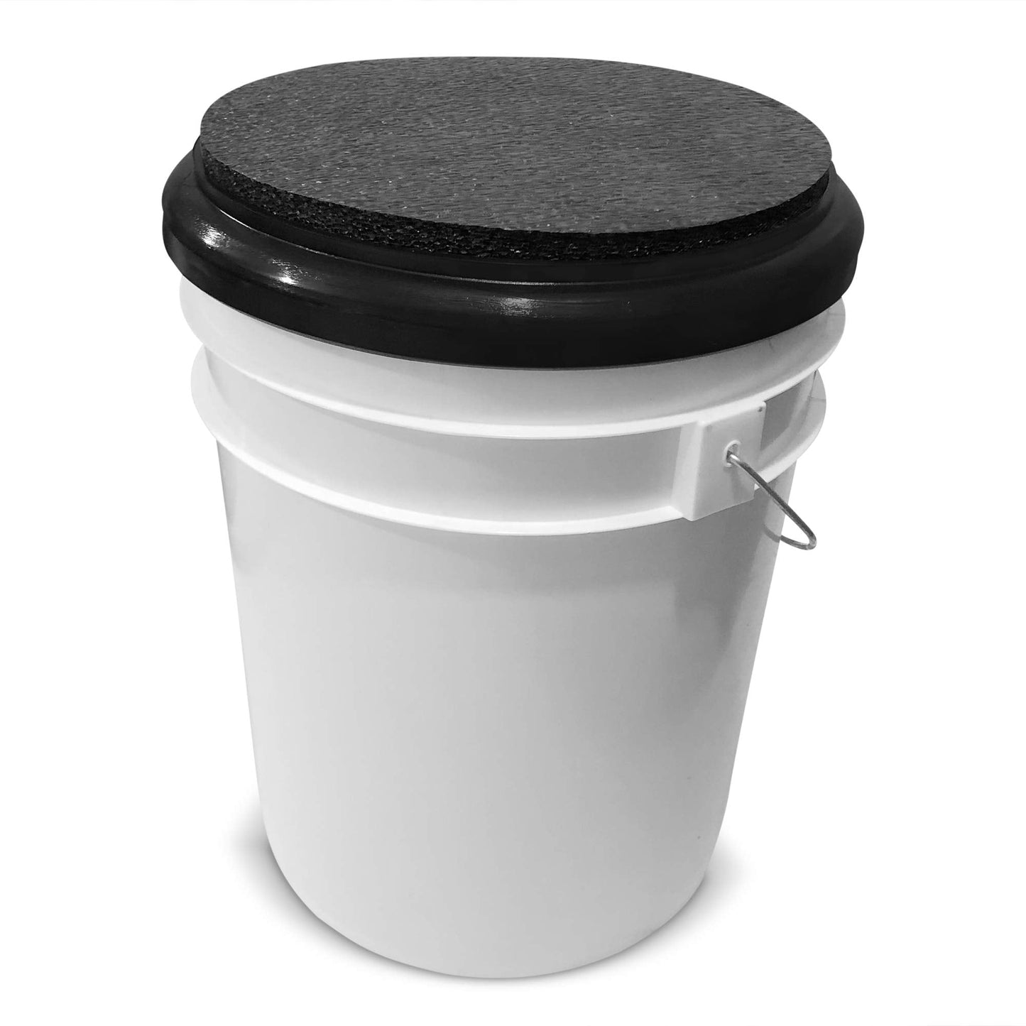 Black Padded 5 Gallon Bucket lid seat by Bucket Lidz