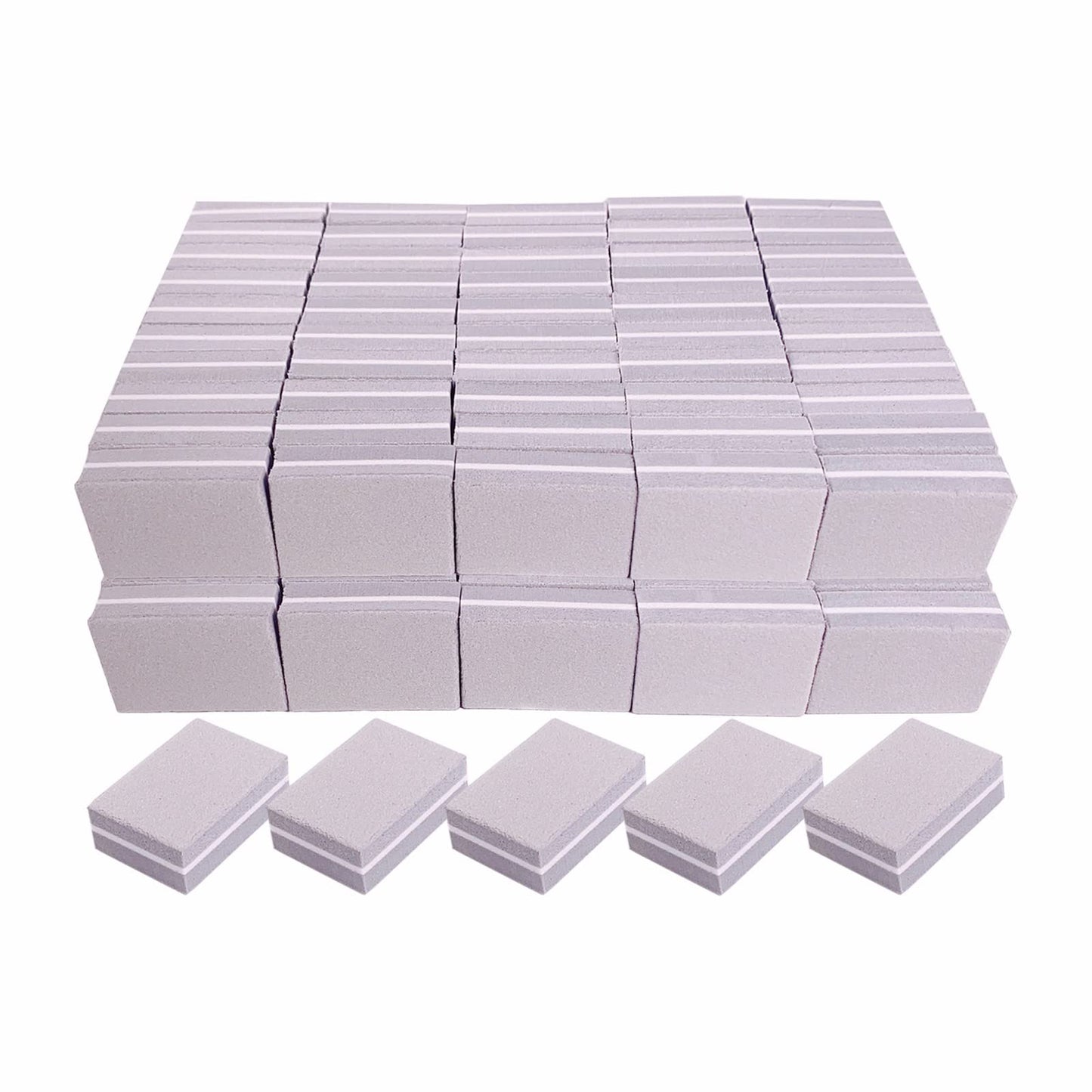 Nail Buffers (100 Pack), Mini Buffer Block Nail File for Acrylic Nails and Natural Nails, 100/180 Grit Nail Buffer Block Bulk Buffing Blocks for Nail Buff Professional Manicure File Blocks Set Gray