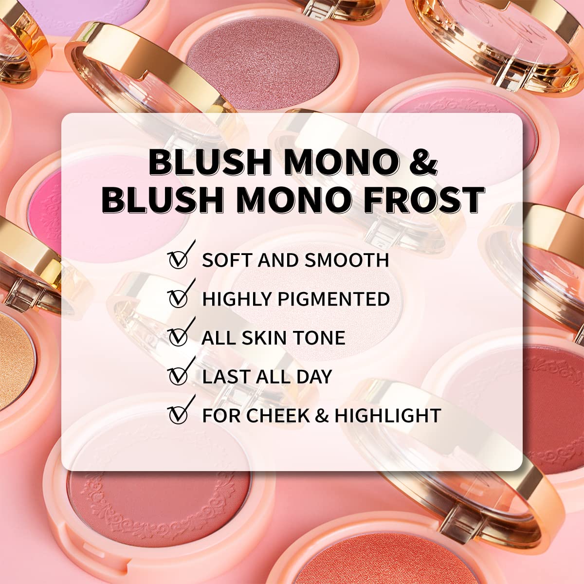 Oulac Plummy Brown Blush Makeup Powder| Rich Color Cream Blush Blendable| Natural Matte Tan Skin| Vegan &Cruelty-Free | 02 Cheek to Cheek 4.8g