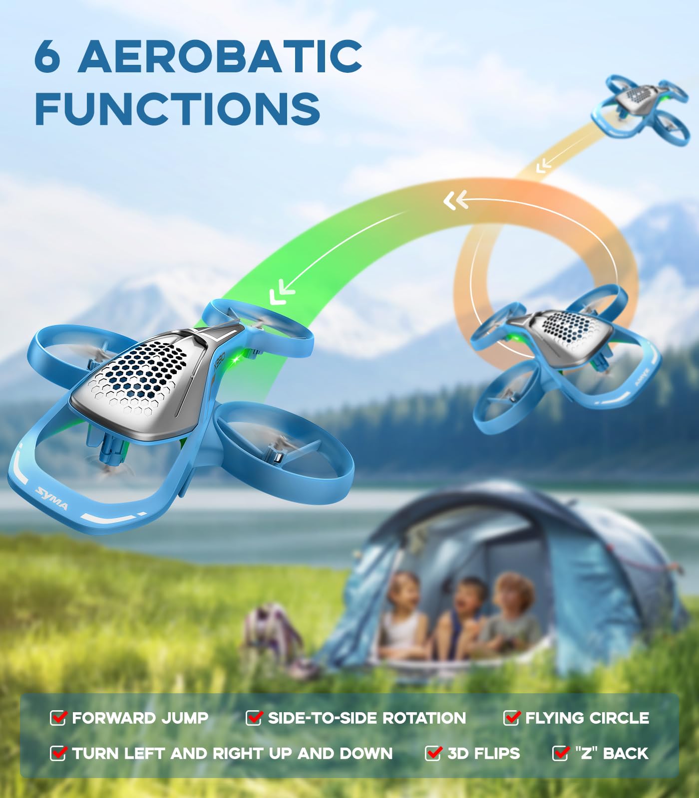 SYMA Remote Control Helicopter, X990 RC Helicopter with Thrilling Aerobatic Stunts, Altitude Hold, LED Lights, High & Low Speed, Safe Indoor/Outdoor Toy Gift for Boys and Girls