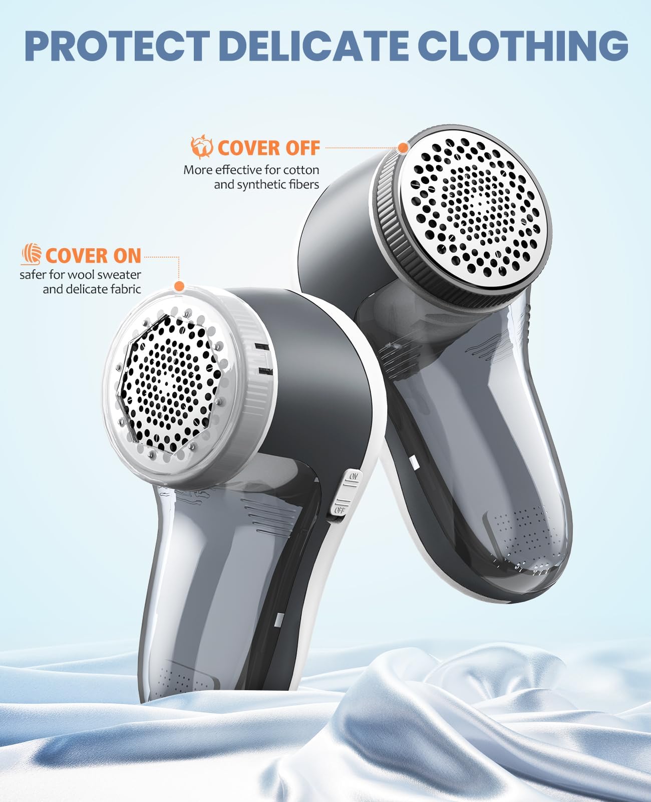 POPCHOSE Fabric Shaver, Lint Remover for Clothes, Electric Lint Shaver with 6-leaf Blades, Sweater Shavers to Remove Pilling for Clothing, Couch, Furniture, Fuzz, Lint Ball, Pillings, USB Rechargeable