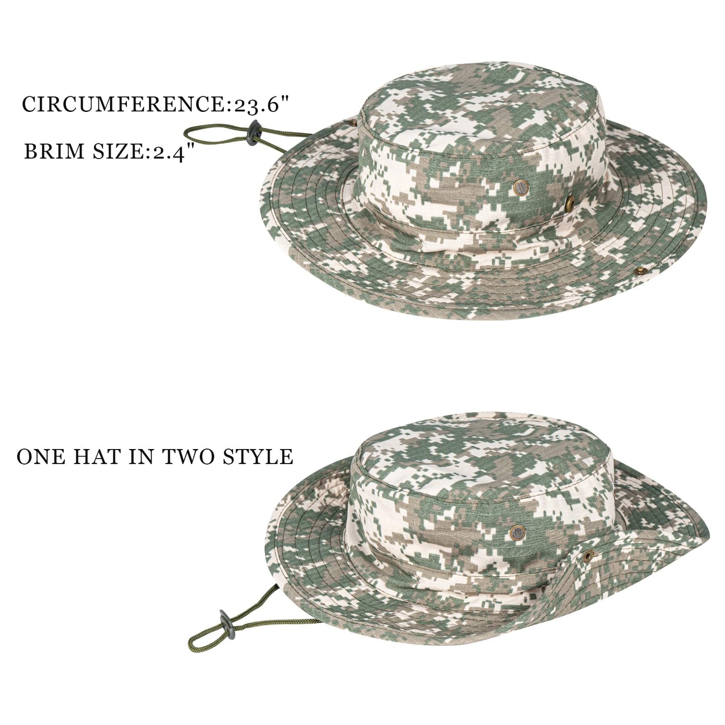 Sun Hats for Men Women Boonie Hat Foldable Fishing Hat UPF 50+ Bucket Hat for Fishing Hiking Garden Safari Beach
