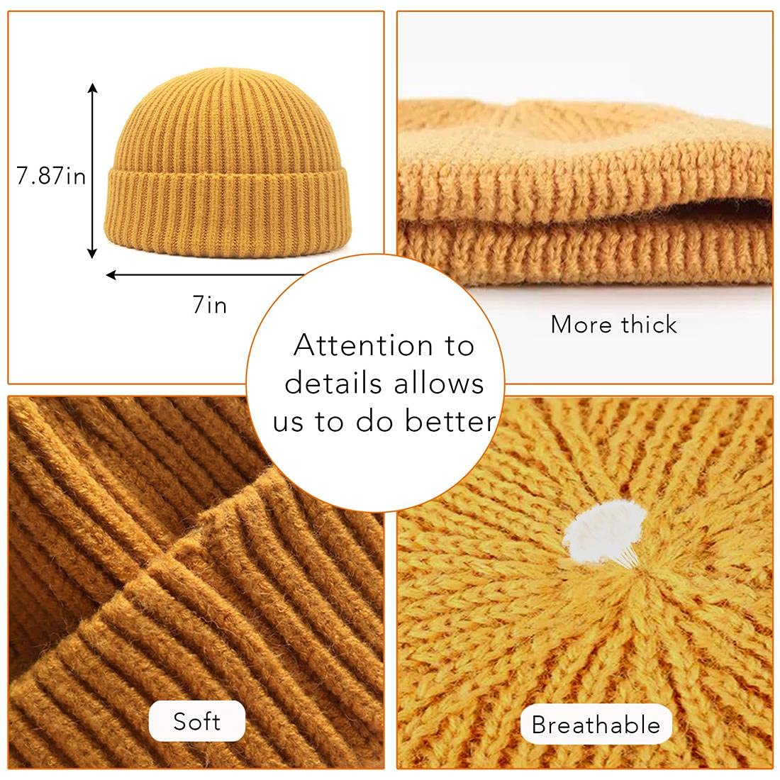 MAIAGO Fisherman Beanie for Men Women, Knit Cuff Beanie Cap Daily Beanie Hat Warm Winter Hats, Winter Warm Hats