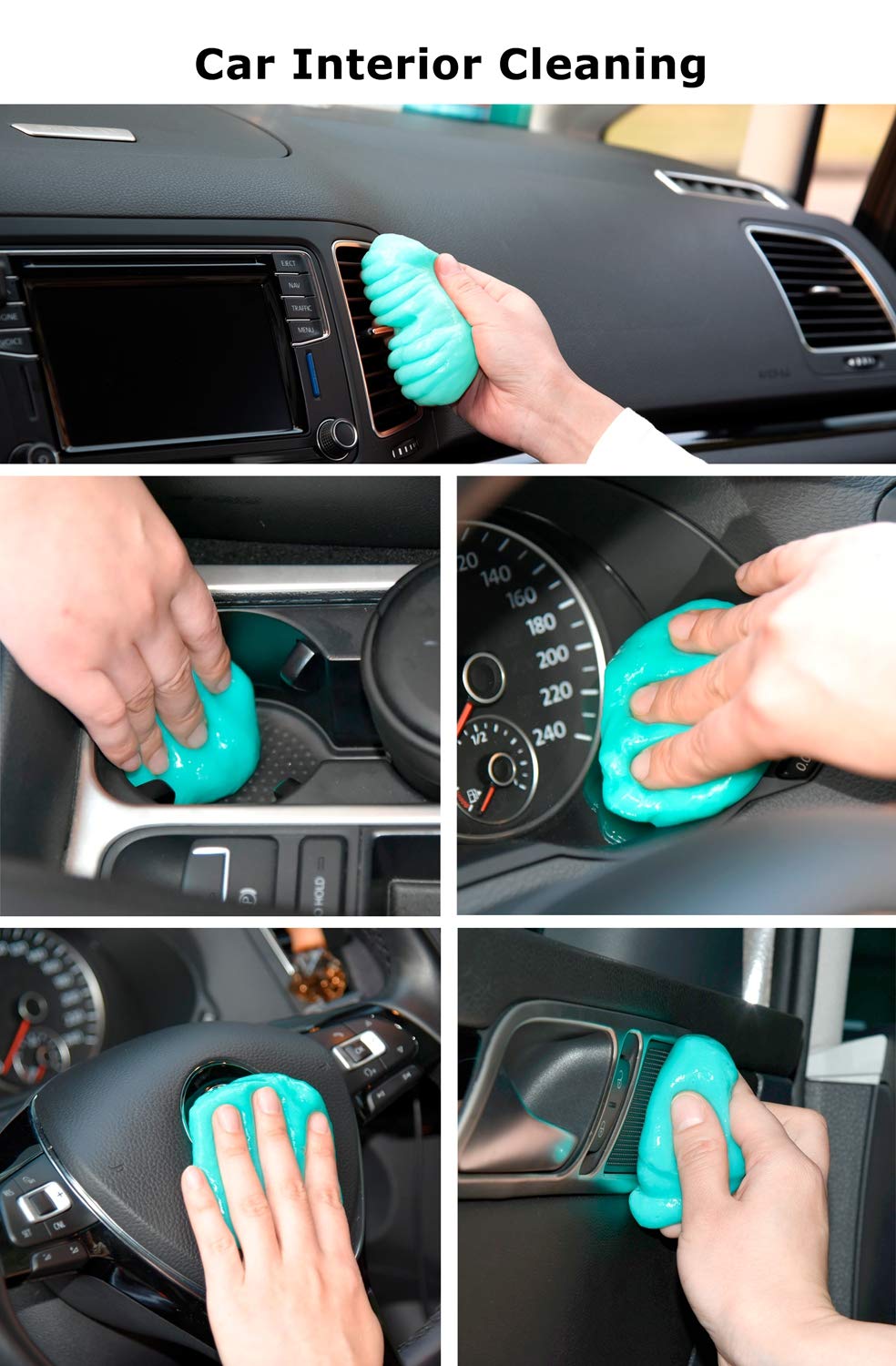ASFSKY Cleaning Putty Car Cleaning Gel for Car Detailing Car Slime Cleaner Dust Cleaning Mud Universal Cleaning Gel for Vents, Dashboard, Car Cleaning Putty 3 Pack