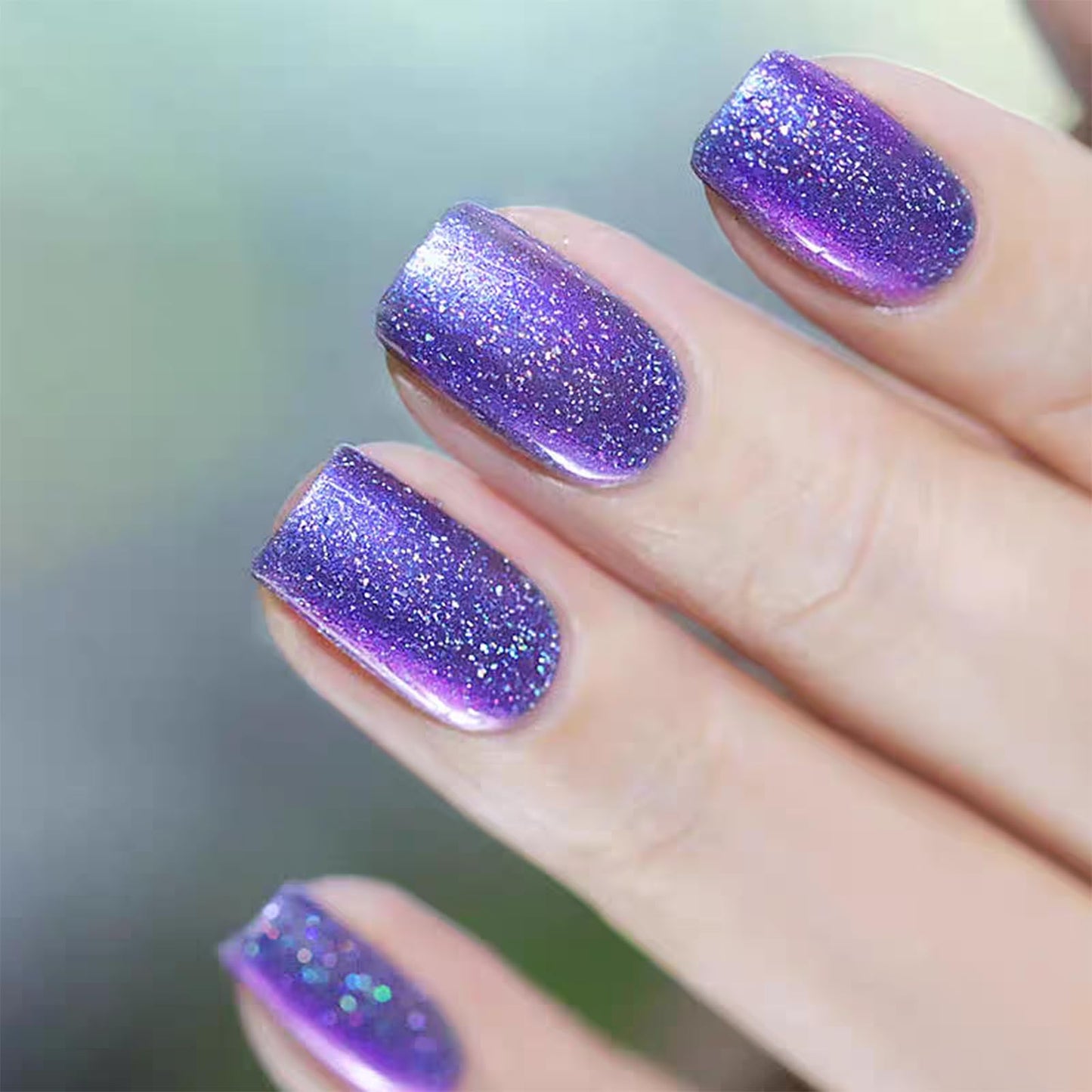 COSMOO Shimmer Nail Polish, 12ml Glitter Quick Dry Nail Lacquer for Nail Art Varnish, 0.41 fl oz