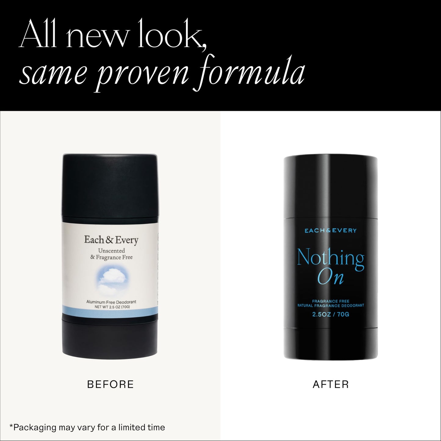 Each & Every Aluminum Free Deodorant for Men & Women, Unscented - Fragrance-Free, All Natural Deodorant for Sensitive Skin, EWG Verified - Clean, Baking Soda-Free, Plant-Based Fragrance - 2.5oz