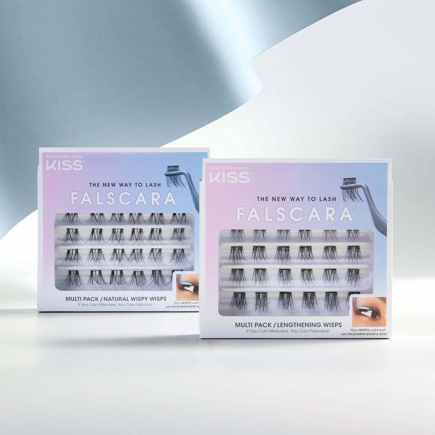 KISS Falscara Multipack False Eyelashes, Lash Clusters, 'Natural Wispy Wisps', 10mm-12mm-14mm, Includes 24 Assorted Lengths Wisps, Contact Lens Friendly, Easy to Apply, Reusable Strip Lashes