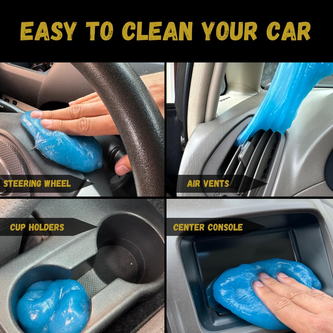 Chemical Experts Car Cleaning Gel, Removes Dust, Debris, Pet Hair, Dashboard Air Vents Residue-Free, Reusable, Cleans Hard to Reach Areas Blue Slime