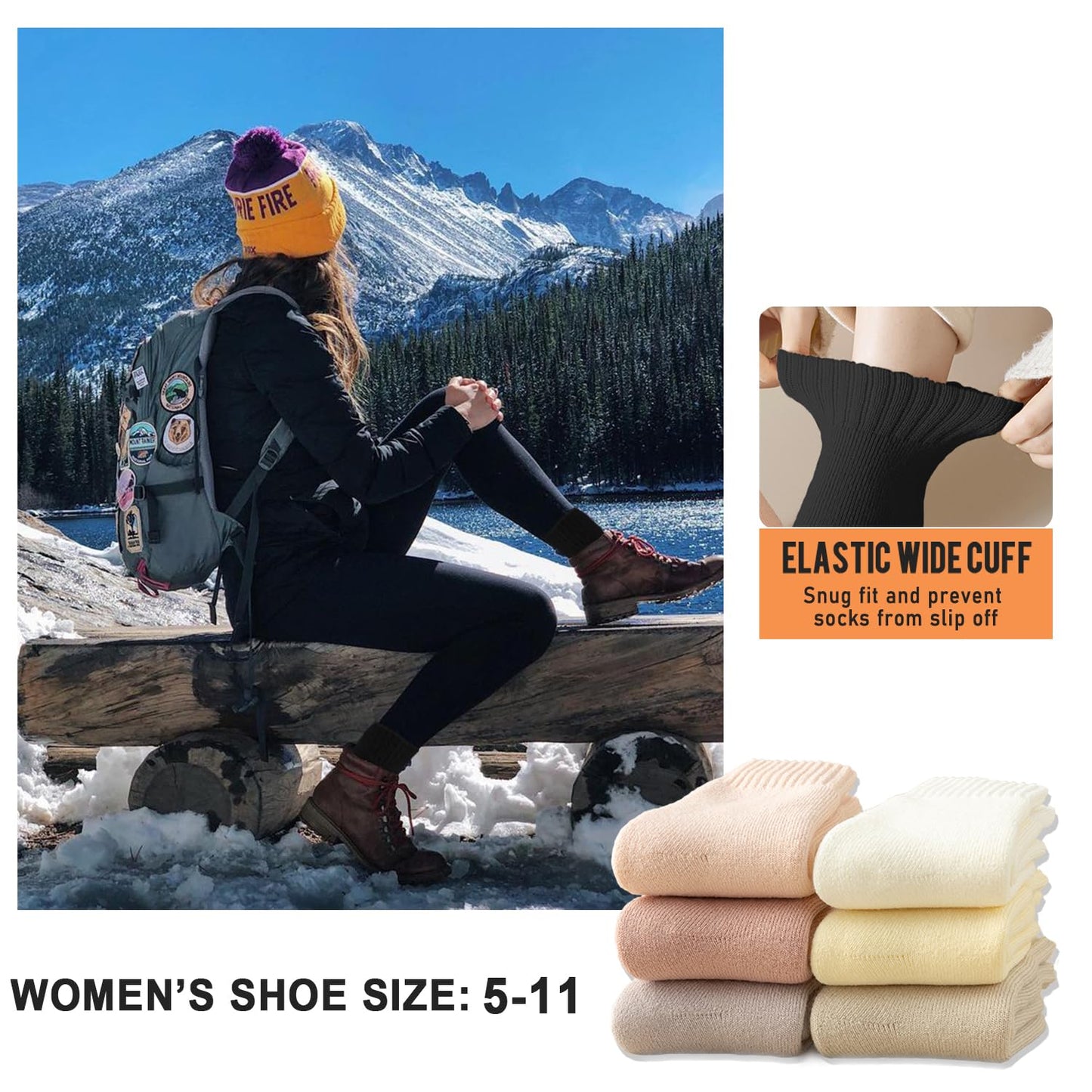 Thermal Boot Socks for Women Warm Winter Socks Thick Fuzzy Crew Socks For Hiking,Work,Skiing,Gifts