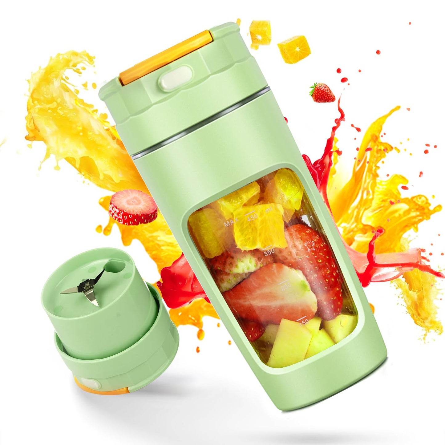 Portable Blender Cup - 20 oz(600ml) Large Capacity, Travel Personal Size Blender for Shakes and Smoothies.High-Speed Multi-Blade Design | Personal Size, BPA-Free & Leakproof