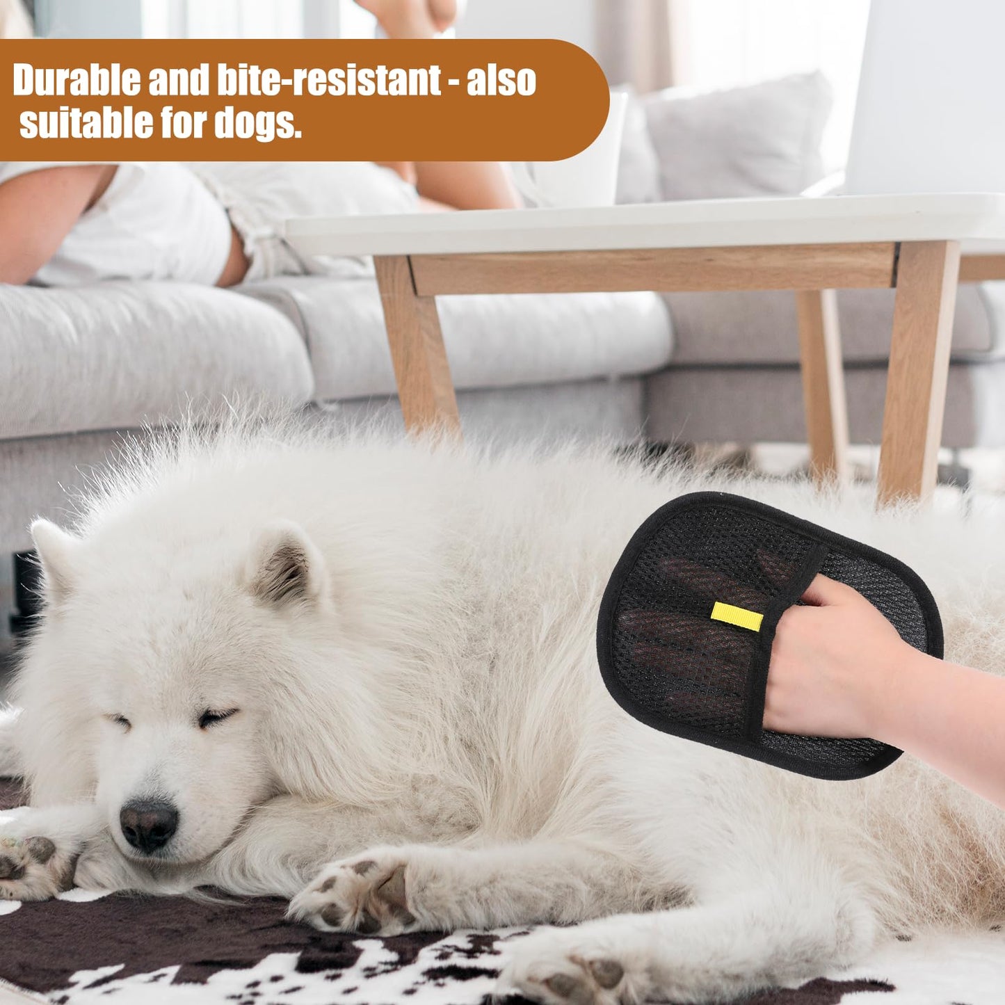 BOHUIZ 2PCS Pet Hair Remover Gloves, Cat Dog Double Sided Grooming Gloves Pet Hair Remover Glove Cat Brush Glove for Washing, Deshedding, Grooming, Reusable Brush for Washing (Black)