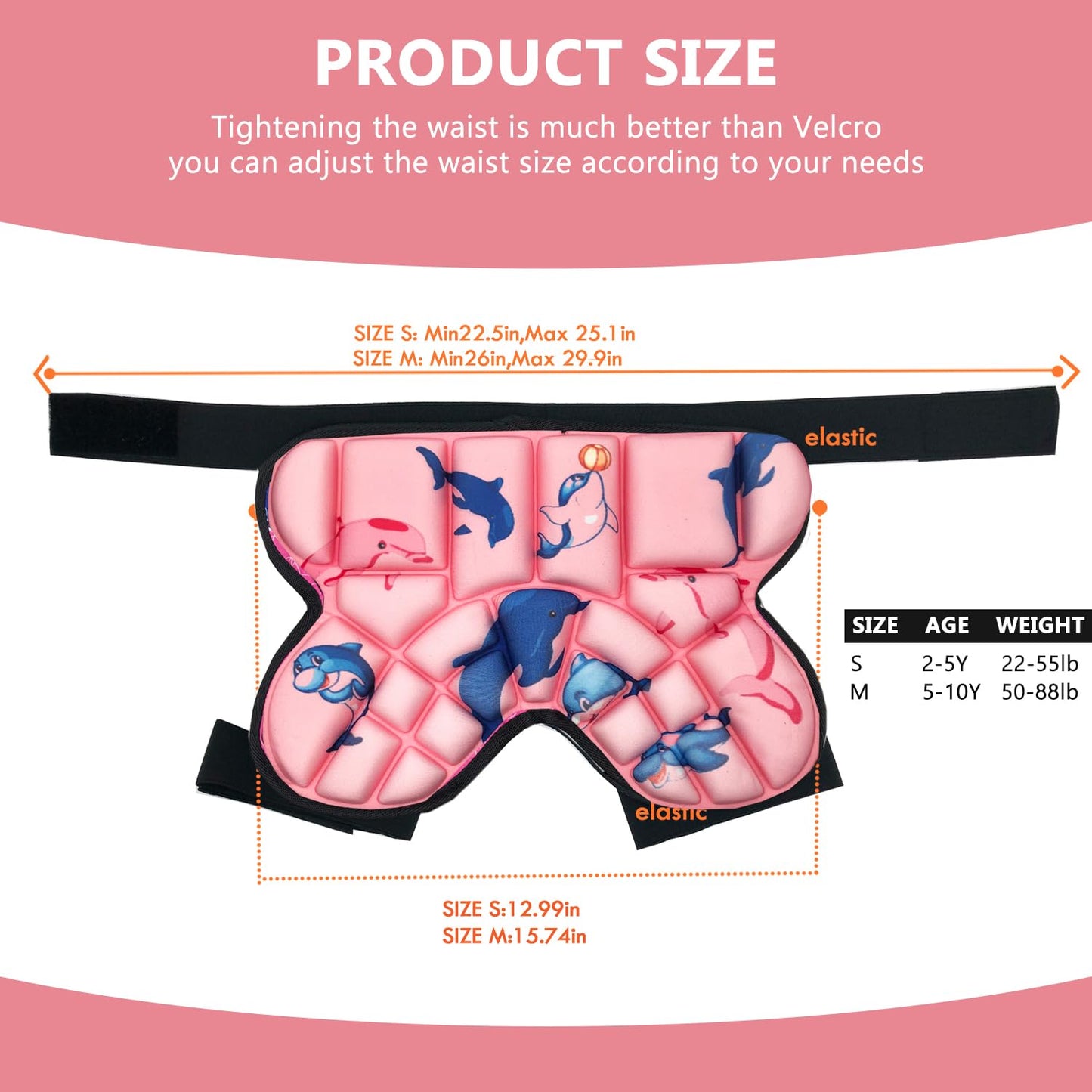 Natuway Kids Butt Pad for Skating Ski Snowboarding Roller Skate, Kids Hip Protector, Thickened Ski Butt Pad Padded Shorts for Winter Sports