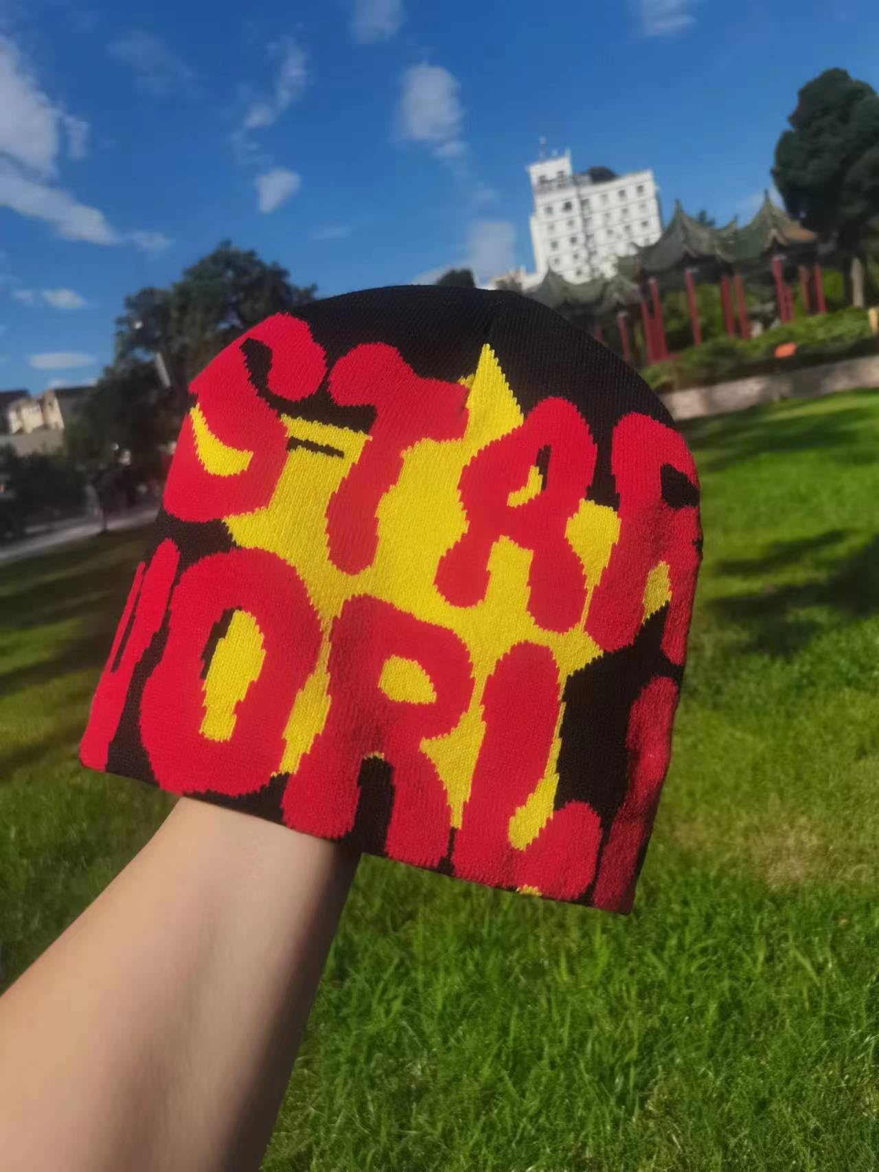 QWEOHBUA Beanie Y2k Beanies Women's Cap Winter for Women Hats Accessories Red