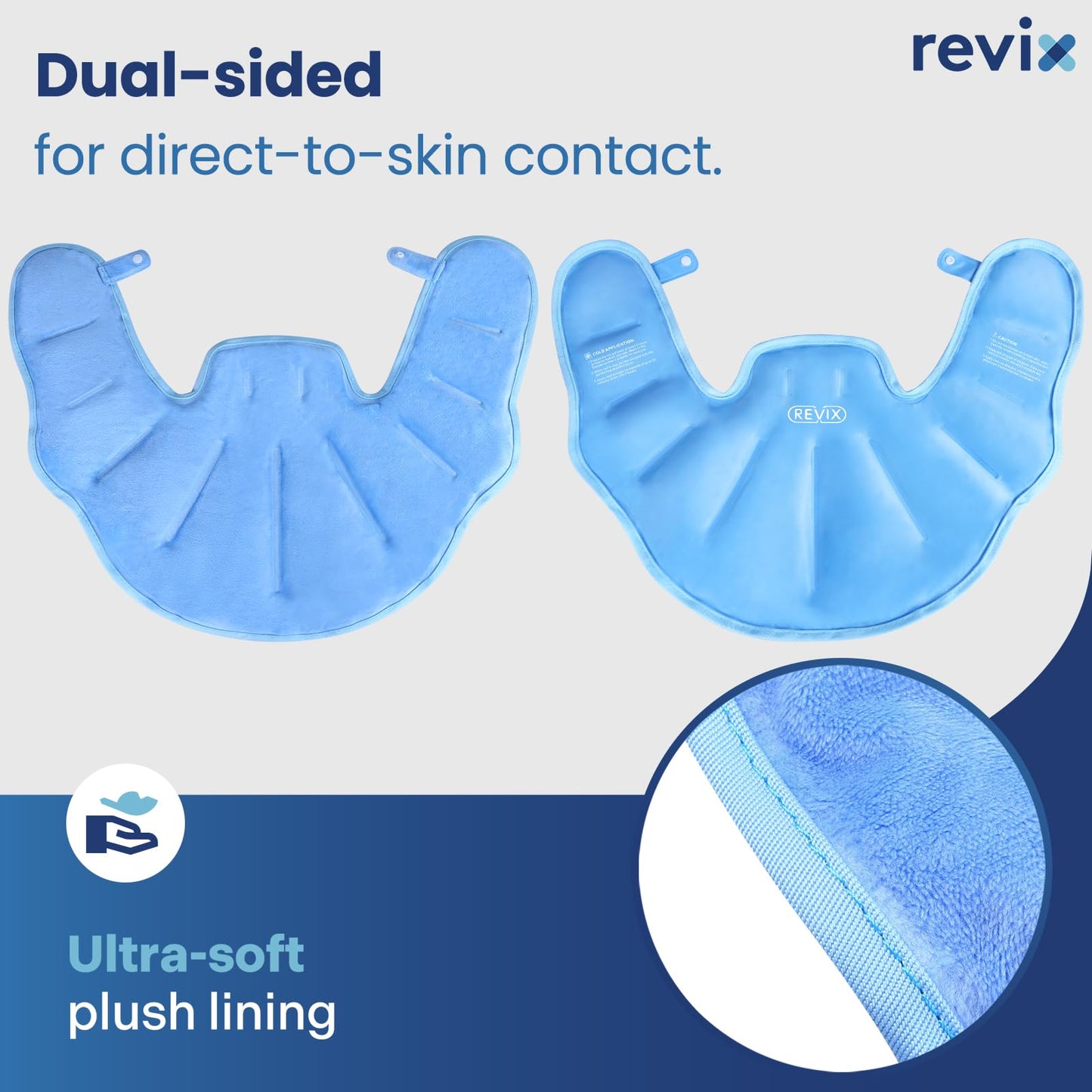 REVIX Ice Pack for Neck and Shoulders Upper Back Discomfort, Large Neck Ice Pack Wrap with Soft Plush Lining, Reusable Gel Cold Compress for Post-Workout Recovery, Blue