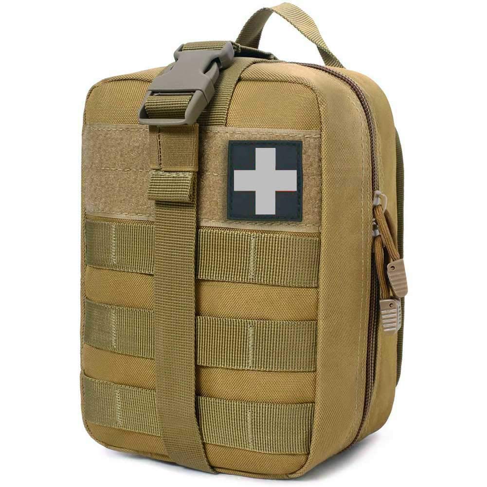 Ifak Pouch, Molle Medical Pouch Rip Away, Tactical First Aid Pouches Empty, Duty Belt EMT Bag Only for Hiking Survival Camping (Coyote)