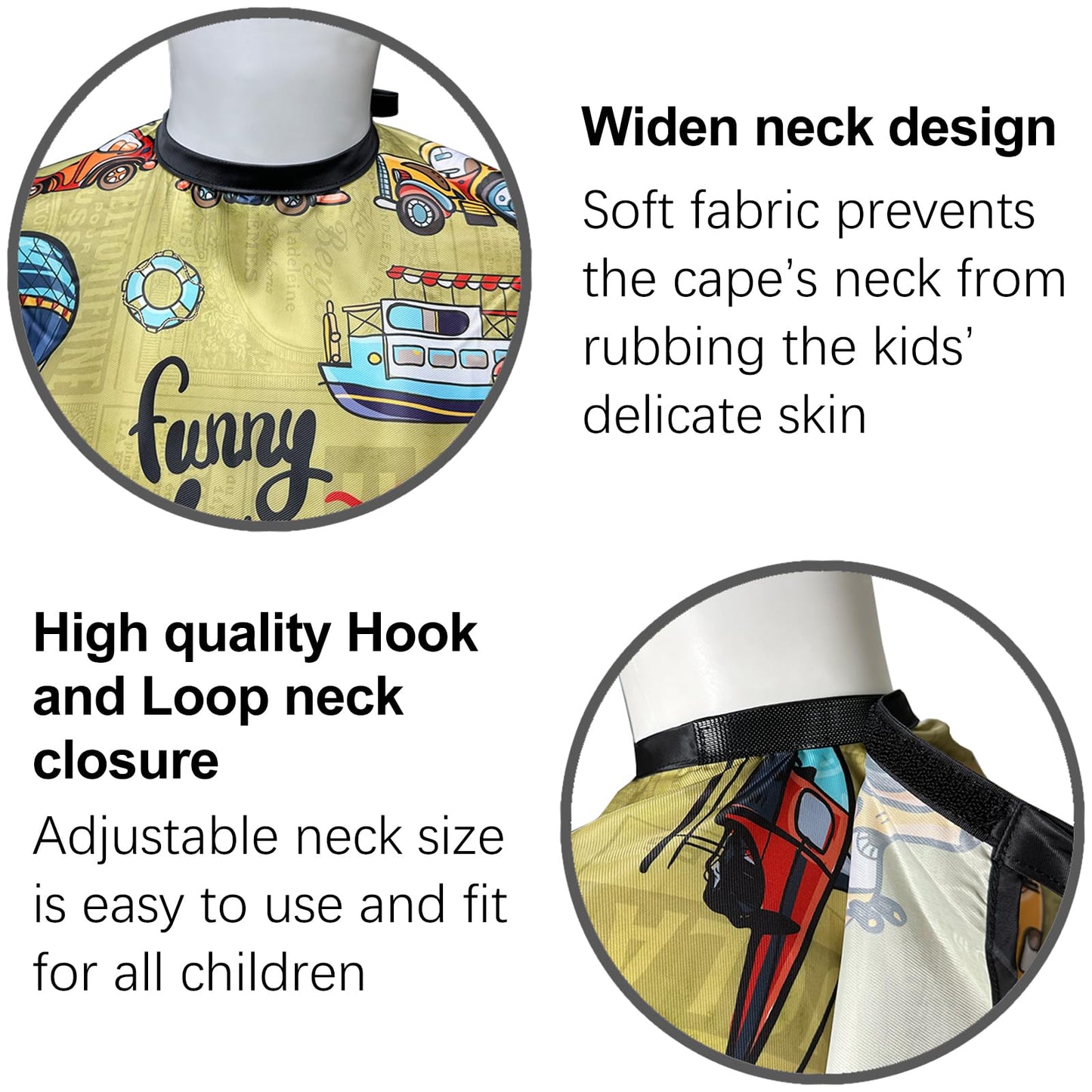 Pelocapa Hair cutting Capes for Kids Waterproof Salon Capes Shampoo Capes for Boys Girls Children - 39"× 51" (Traffic Vehicle Desgin)