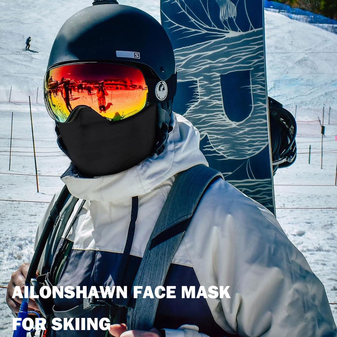 AILONSHAWN Black Winter Ski Mask for Men Women Fleece Lined Balaclava Face Mask Warm Shiesty Mask Head Mask Cold Weather Motorcycle Helmet