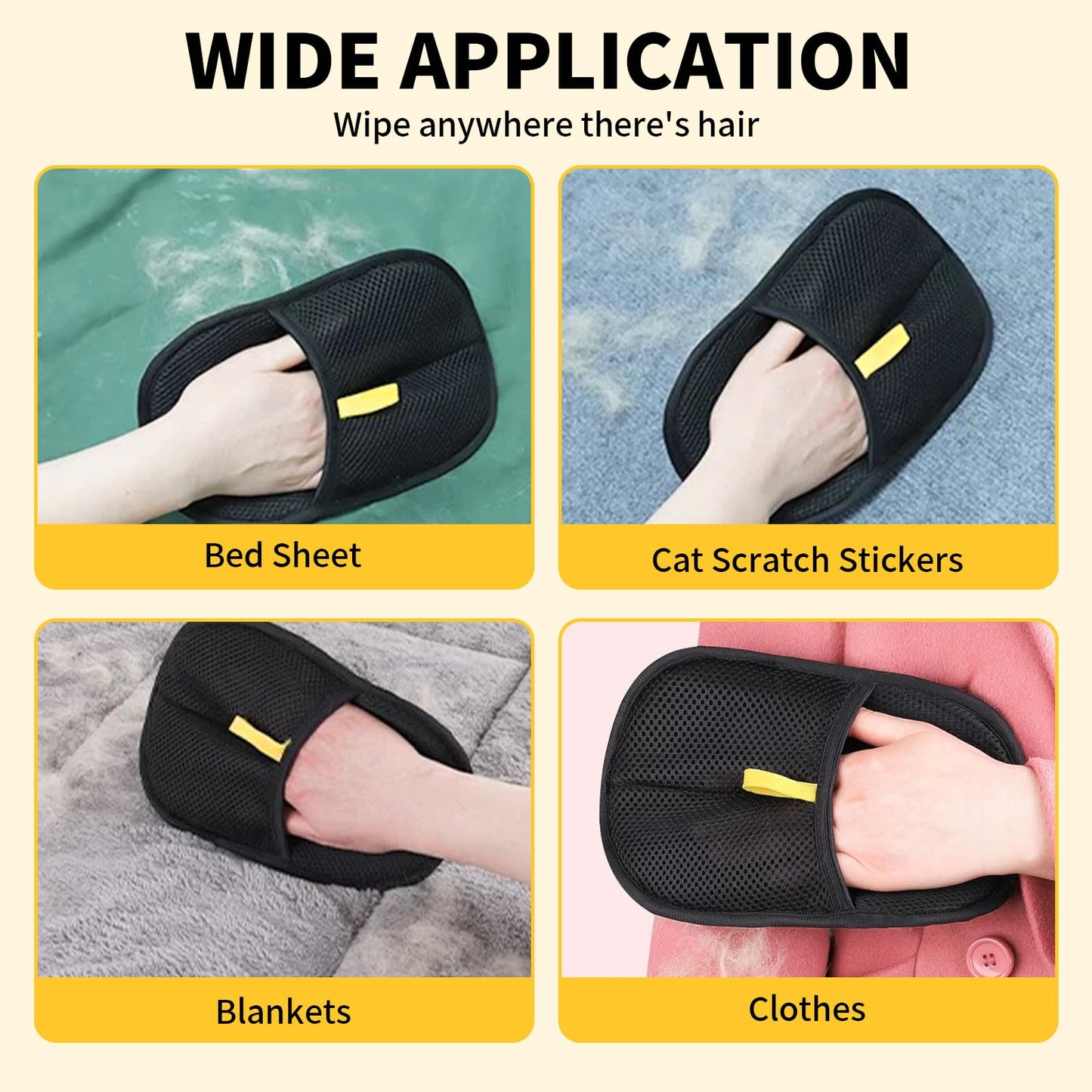 QIYUDA Pets Static Removal Gloves, Reusable Double Sided Cat Dog Electrostatic Hair Remover Grooming Glove Tool - 1 pcs