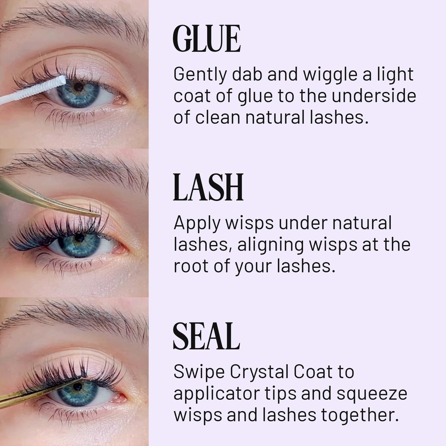 Lilac St - Originals Starter Kit - Includes Natural Faux Eyelash Clusters (10mm & 12mm), Clear Lash Glue, & Lash Applicator - Lightweight & Lifelike - Lasts 10 Days - Cruelty Free, Vegan - 20 Lashes