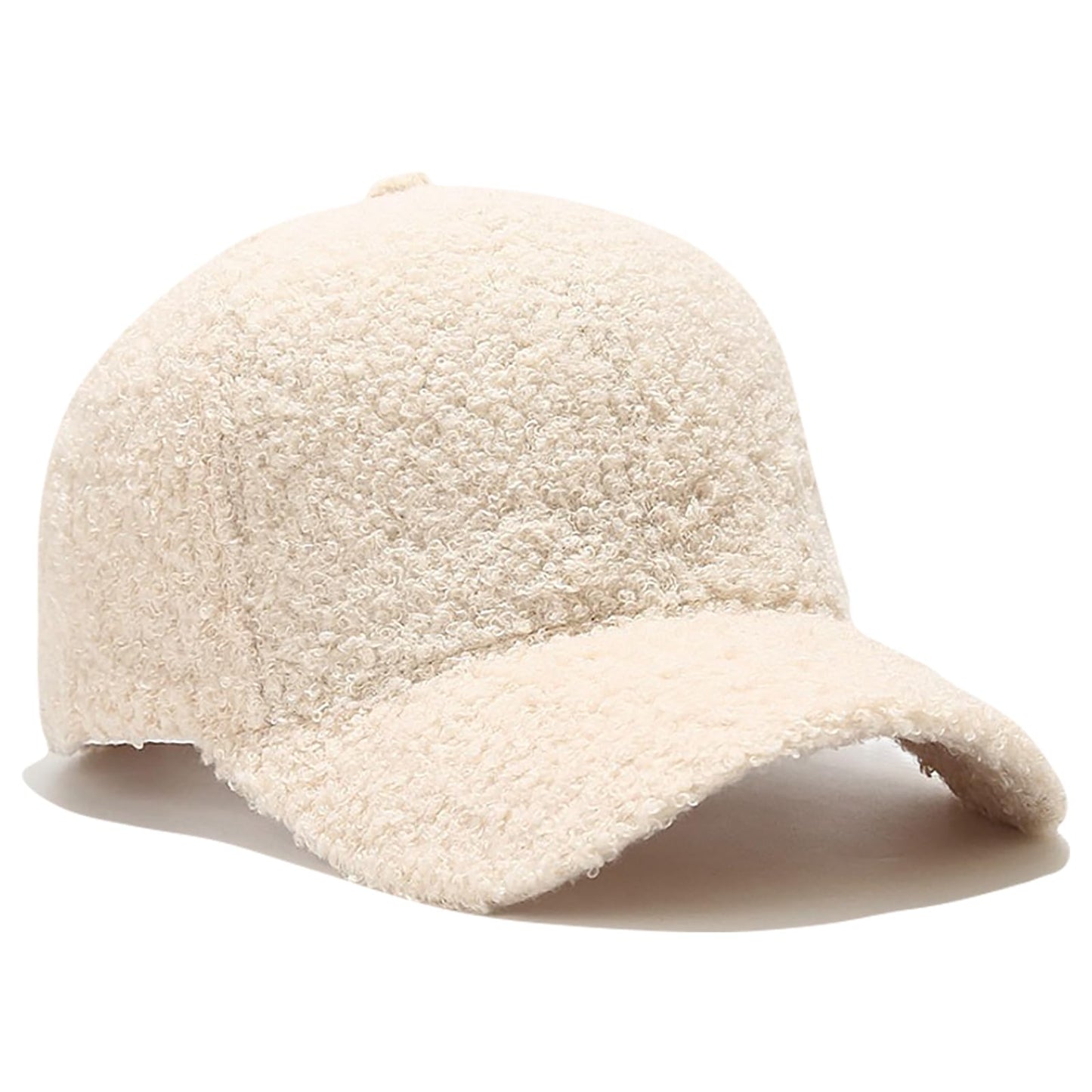 Winter Baseball Cap for Women Lambs Wool Solid Color Warm Baseball Cap Fashion Dad Hat for Outdoor Travel Beige