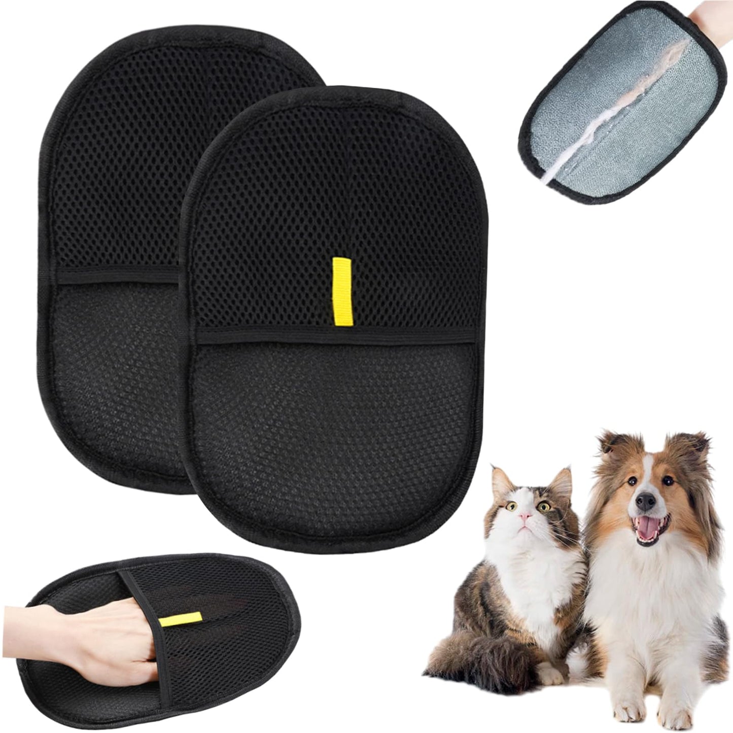 2PC Pet Hair Remover Glove for Cats & Dogs, 2025 New Electrostatic Pet Hair Remover Glove, Cat Grooming Gloves for Hair Removal, Grooming Clothes, Sofas