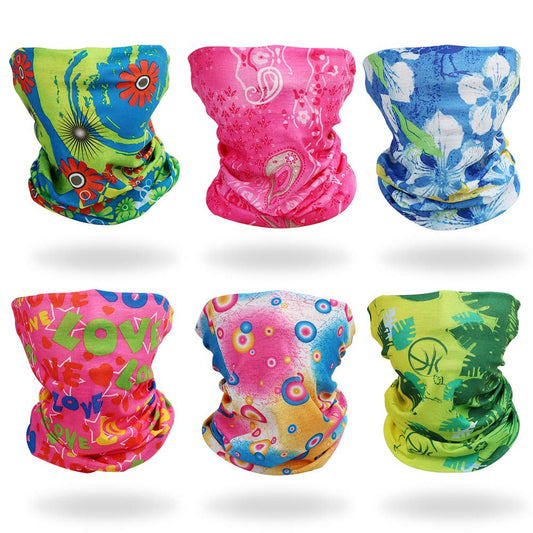 GUIFIER 6 Pack Magic Wide Tube Face Mask,Neck Gaiter, Headwear, Sports Scarf, Boho Bandana, Balaclava, Headband for Women and Men