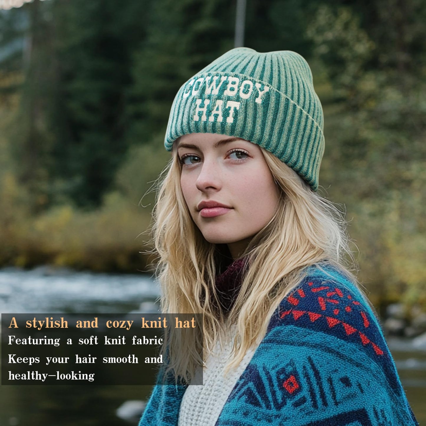 Mladahat Cuffed Beanie Knit Hat Unisex Knit Cap with Soft Acrylic Winter Beanie Hat Green