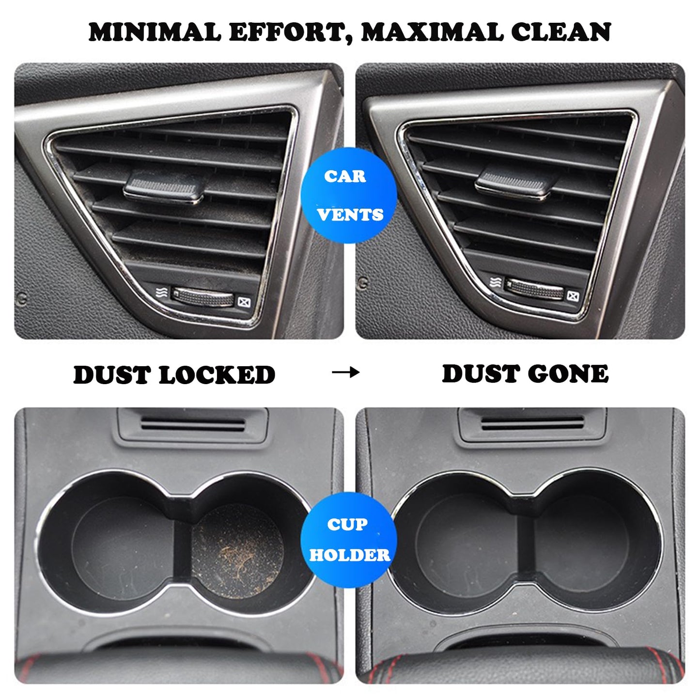 SURVART Car Cleaning Putty 4 Pack Cleaning Gel for Car Interior Reusable Vent Cleaner Kit Long-Lasting Keyboard Slime Cleaner Detailing Putty for Dust Removal (5.6oz/pcs)