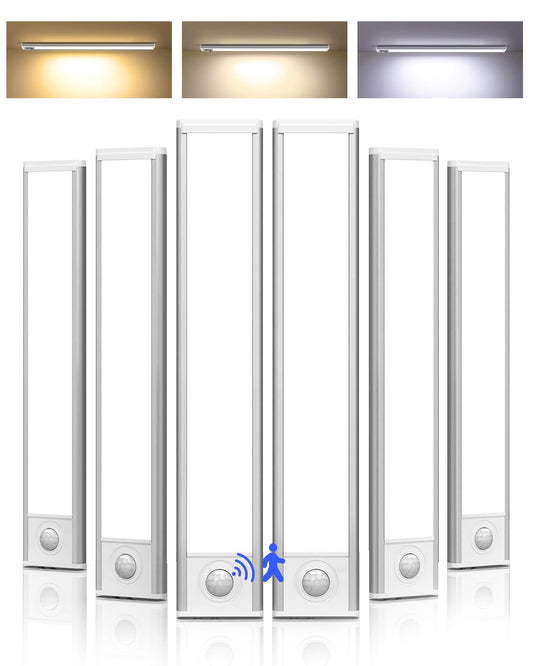 AMETHEUS 6-Pack Under Cabinet Lighting Wireless, LED Motion Sensor Light Indoor, Rechargeable Closet Lights Battery Operated, Dimmable & 3 Color Temps, Under Counter Lights for Kitchen, Stairs (8inch)